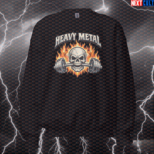 Lifting Skull Hardcore Gym Sweatshirt | Heavy Metal Workout Sweater & Funny Pullover Sweatshirts Next Cult Brand