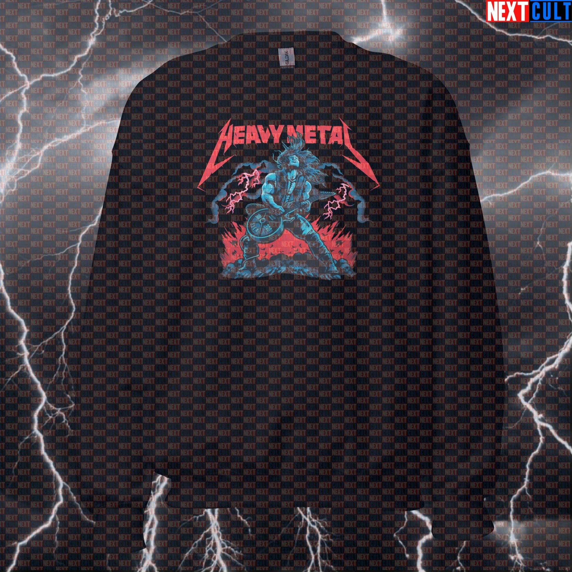 Heavy Metal Gym Sweatshirt - Funny Rock Music Workout Pump Cover Jumper for Lifters & Bodybuilding Sweatshirts Next Cult Brand