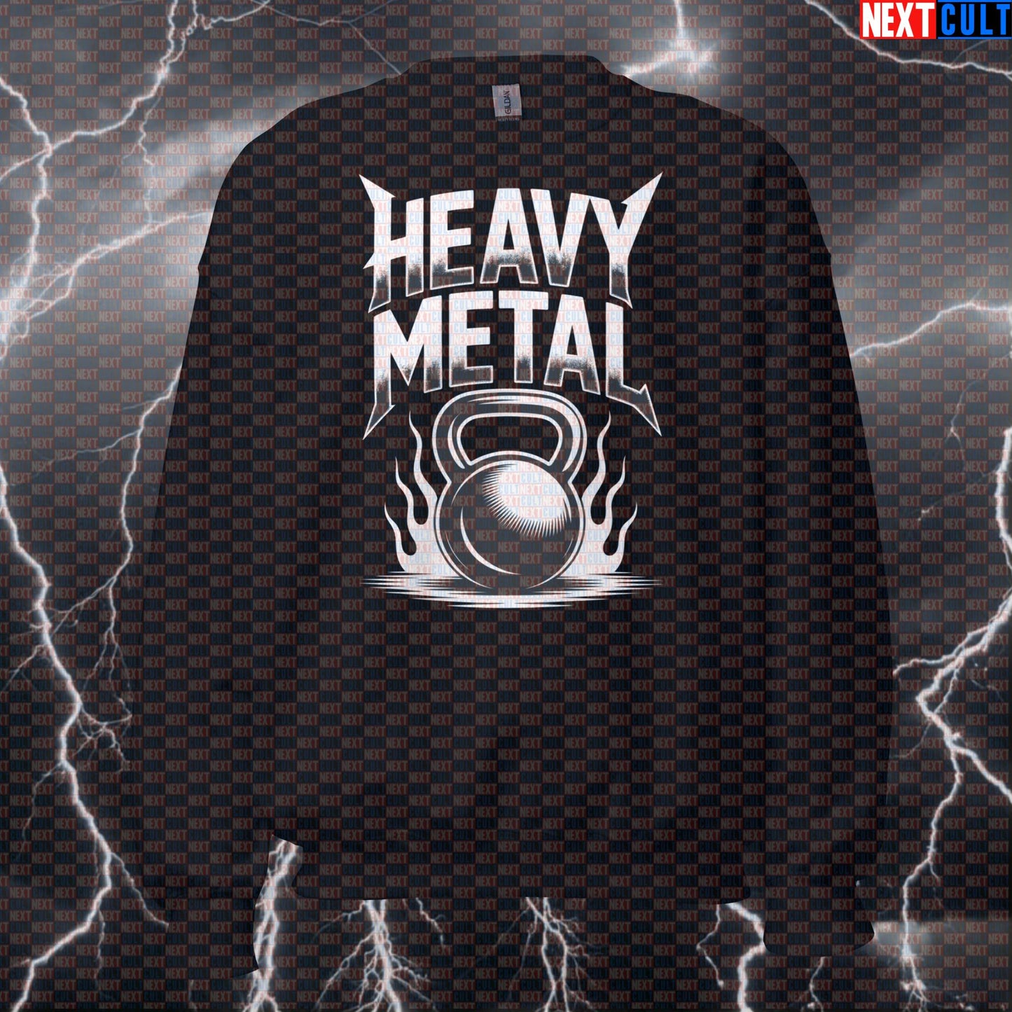 Heavy Metal Gym Sweatshirt - Funny Kettlebell Rock Music Pullover Pump Cover Jumper For Lifters Sweatshirts Bodybuilding Fitness Gym Kettlebell Pump Cover Rock Music Workout Next Cult Brand