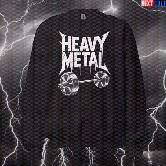 Heavy Metal Funny Gym Sweatshirt - Rock & Pump Cover Pullover Sweater for Lifters & Bodybuilding Fans Sweatshirts Next Cult Brand