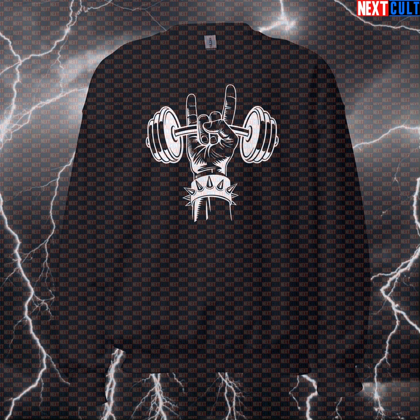 Heavy Metal Gym Sweatshirt - Funny Rock Music Pump Cover Jumper Pullover For Lifters & Gymbros Sweatshirts Next Cult Brand
