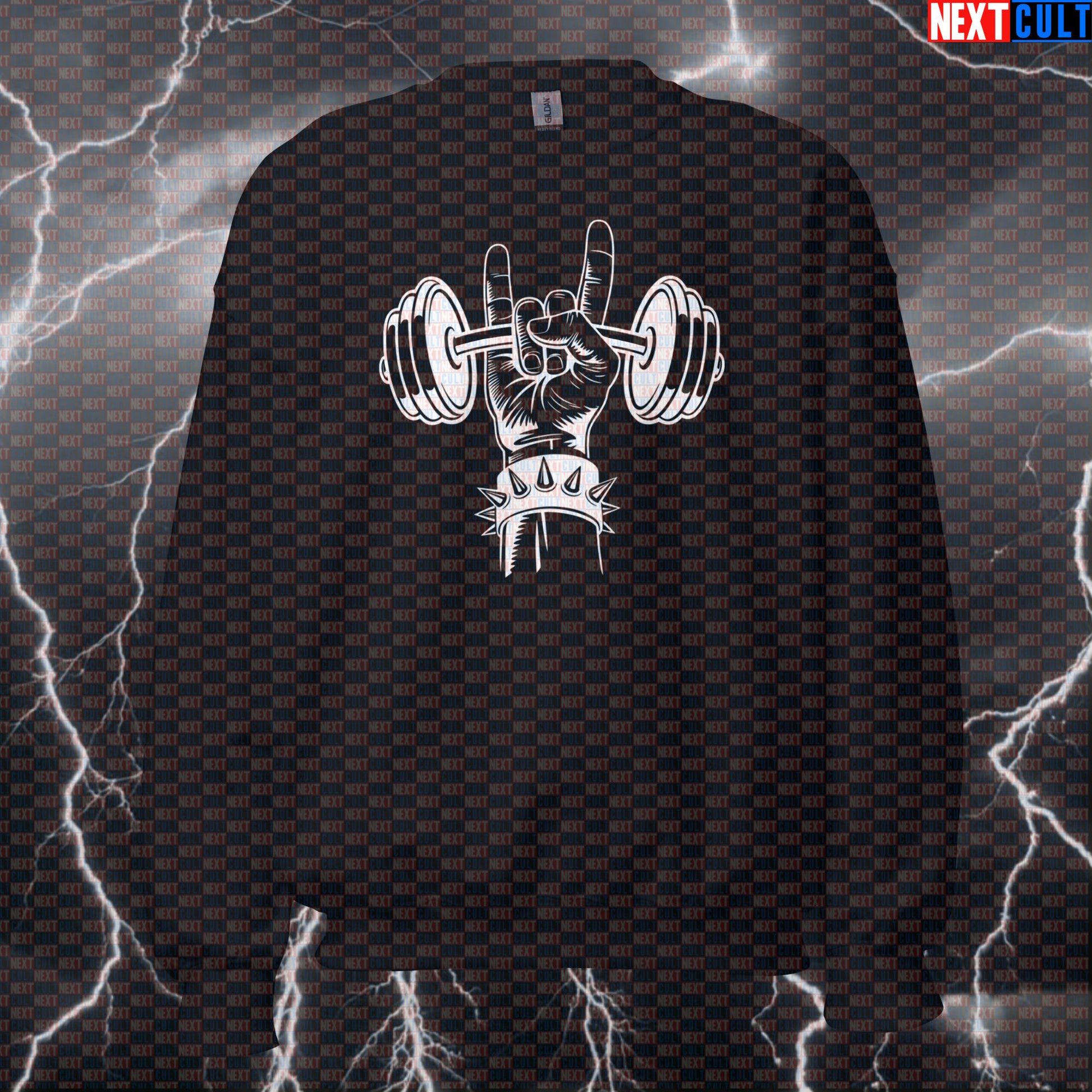 Heavy Metal Gym Sweatshirt - Funny Rock Music Pump Cover Jumper Pullover For Lifters & Gymbros Sweatshirts Next Cult Brand