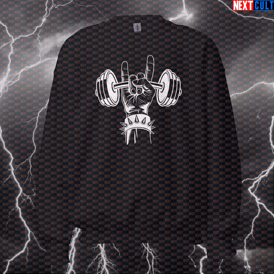 Heavy Metal Gym Sweatshirt - Funny Rock Music Pump Cover Jumper Pullover For Lifters & Gymbros Sweatshirts Next Cult Brand