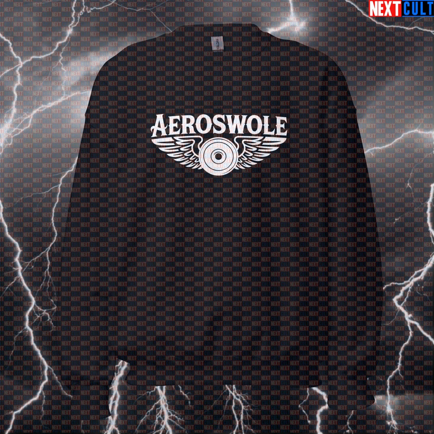 Aeroswole Funny Gym Sweatshirt - Rock Music Bodybuilding Meme Pullover Crewneck Pump Cover for Lifters & Workout Sweatshirts Aerosmith Bodybuilding Fitness Gym Pump Cover Rock Music Workout Next Cult Brand