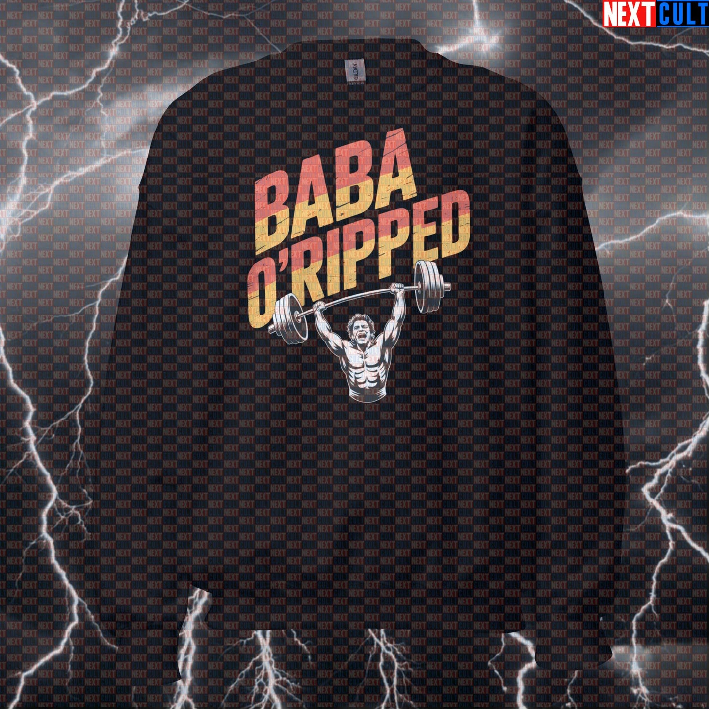 Baba O'Ripped Funny Gym Sweatshirt - Rock Music Meme Pullover Jumper Pump Cover For Lifters Sweatshirts Bodybuilding Fitness Gym Pump Cover Rock Music The Who Workout Next Cult Brand