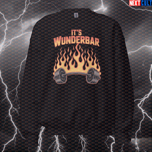 Wunderbar Funny Gym Sweatshirt - Rammstein Barbell Meme Jumper Pump Cover Pullover for Lifters Sweatshirts Bodybuilding Fitness Gym Powerlifting Pump Cover Rammstein Rock Music Workout Next Cult Brand