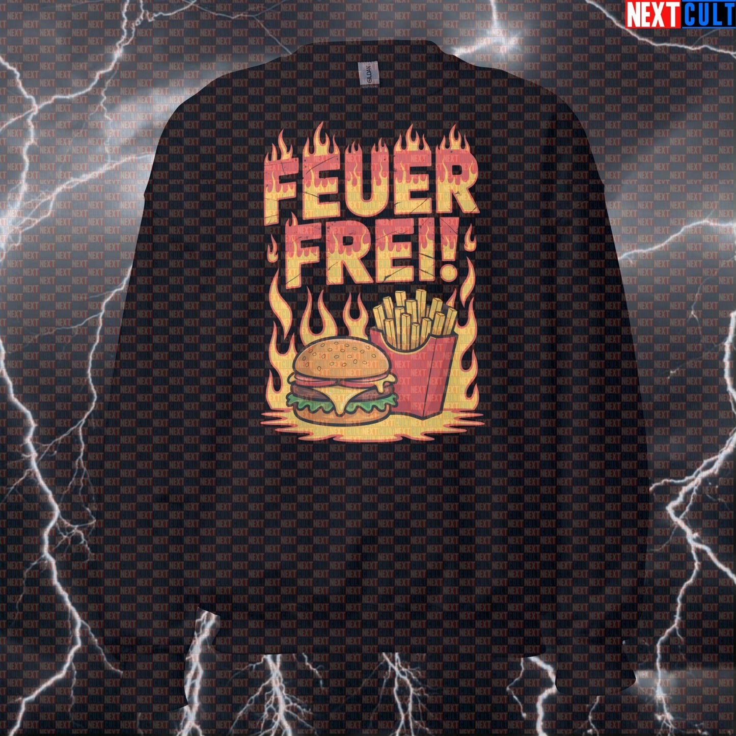 Feur Frei Funny Gym Sweatshirt - Rammstein Pump Cover Jumper Pullover For Heavy Metal Gains Sweatshirts Bodybuilding Bulking Fast Food Fitness Gym Pump Cover Rammstein Rock Music Workout Next Cult Brand