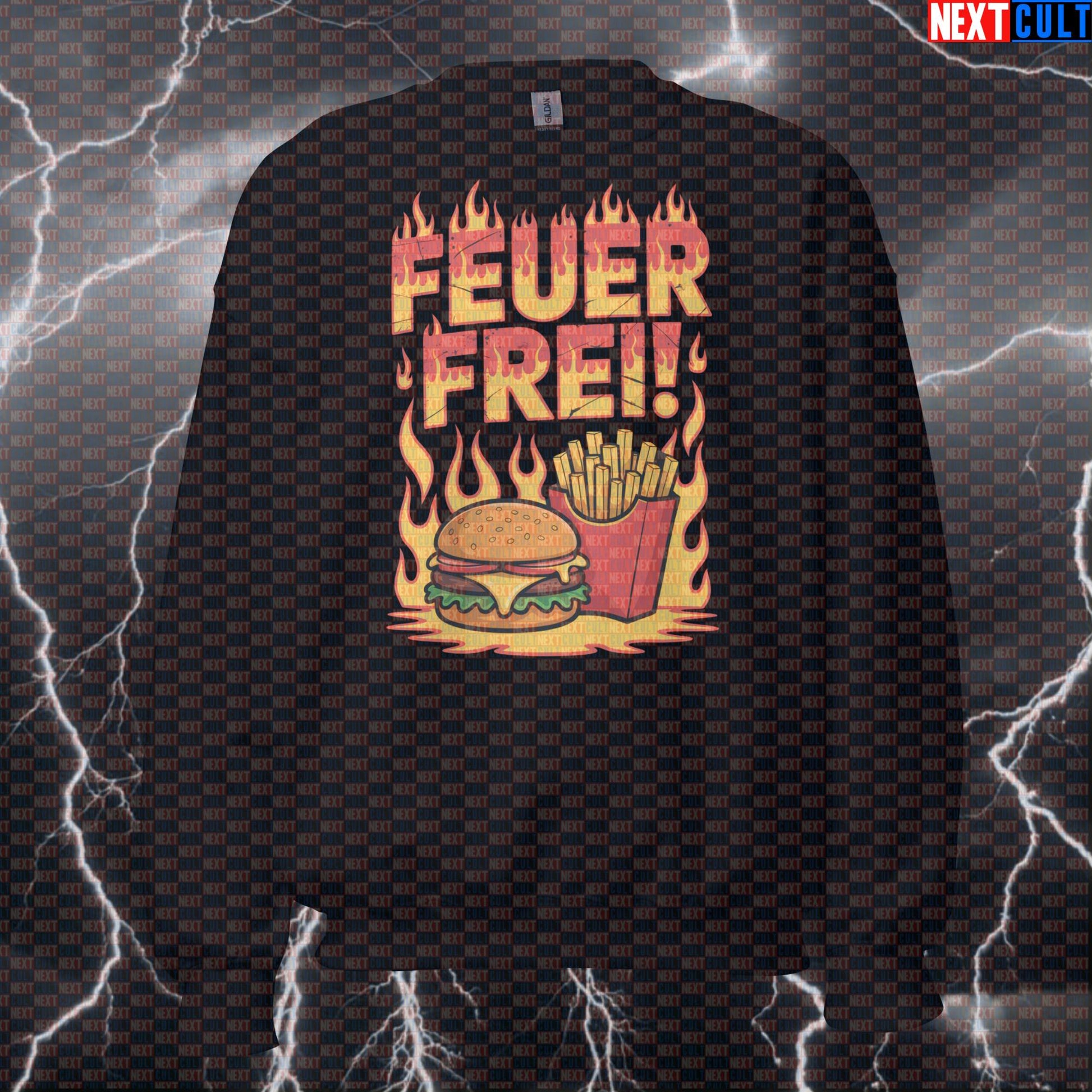 Feur Frei Funny Gym Sweatshirt - Rammstein Pump Cover Jumper Pullover For Heavy Metal Gains Sweatshirts Bodybuilding Bulking Fast Food Fitness Gym Pump Cover Rammstein Rock Music Workout Next Cult Brand