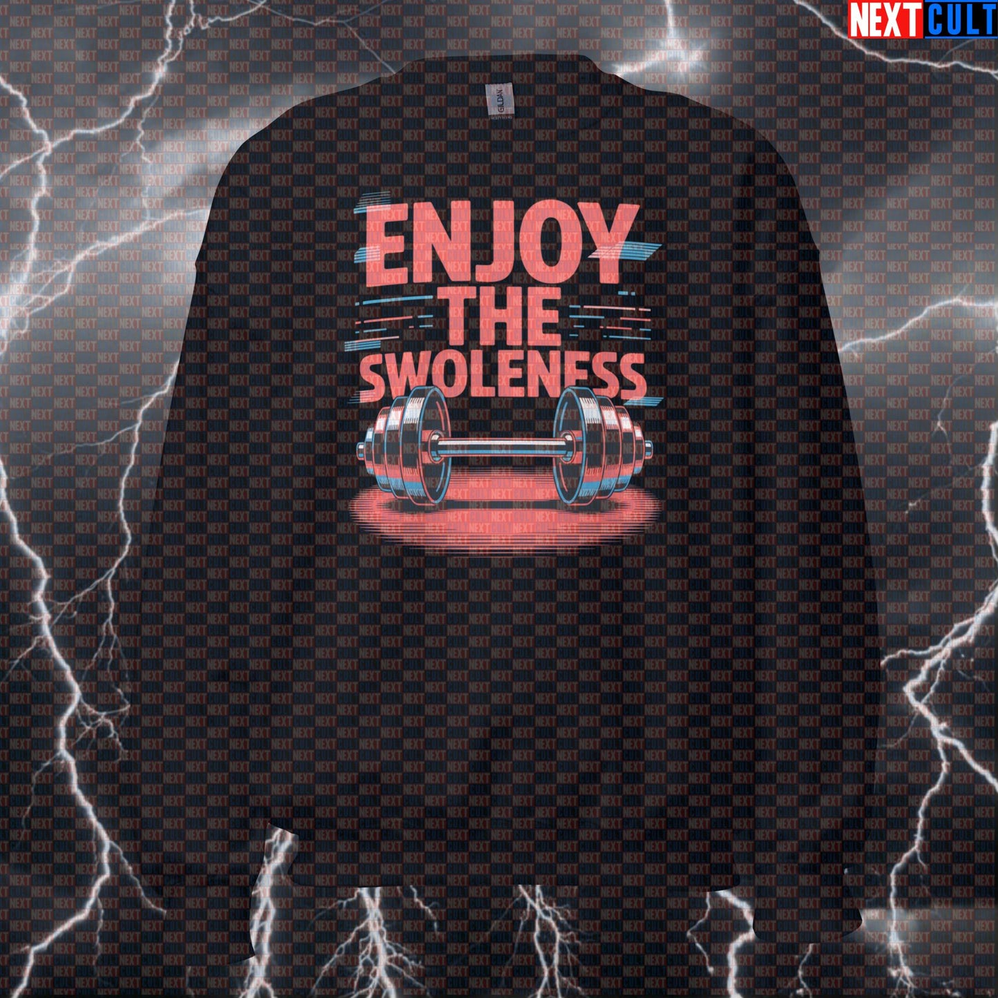 Enjoy The Swoleness Funny Gym Sweatshirt - Depeche Mode Music Meme Pullover Jumper Pump Cover Sweatshirts Bodybuilding Depeche Mode Fitness Gym Pump Cover Rock Music Workout Next Cult Brand