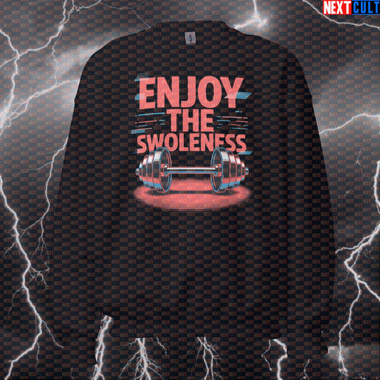 Enjoy The Swoleness Funny Gym Sweatshirt - Depeche Mode Music Meme Pullover Jumper Pump Cover Sweatshirts Bodybuilding Depeche Mode Fitness Gym Pump Cover Rock Music Workout Next Cult Brand