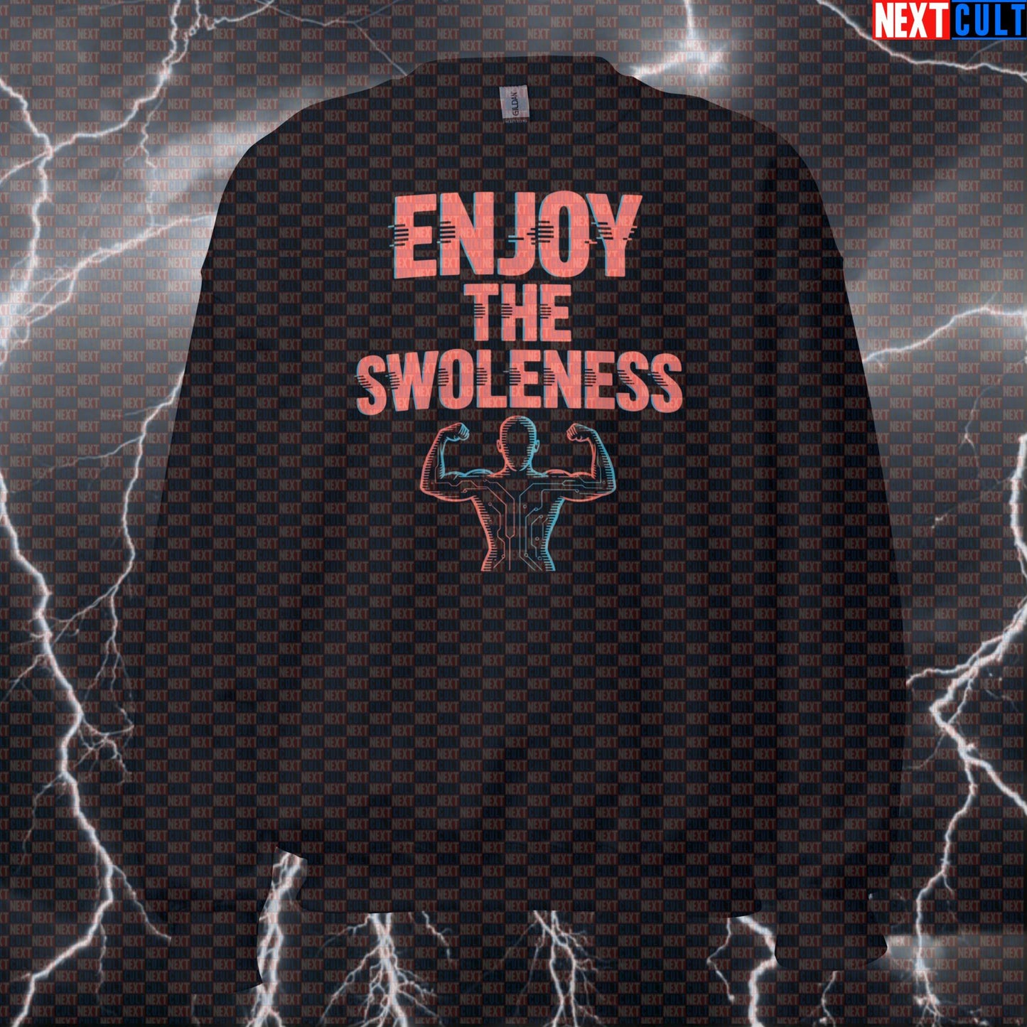 Enjoy The Swoleness Funny Gym Sweatshirt - Depeche Mode Music Meme Pullover Jumper Pump Cover Sweatshirts Bodybuilding Depeche Mode Fitness Gym Pump Cover Rock Music Workout Next Cult Brand