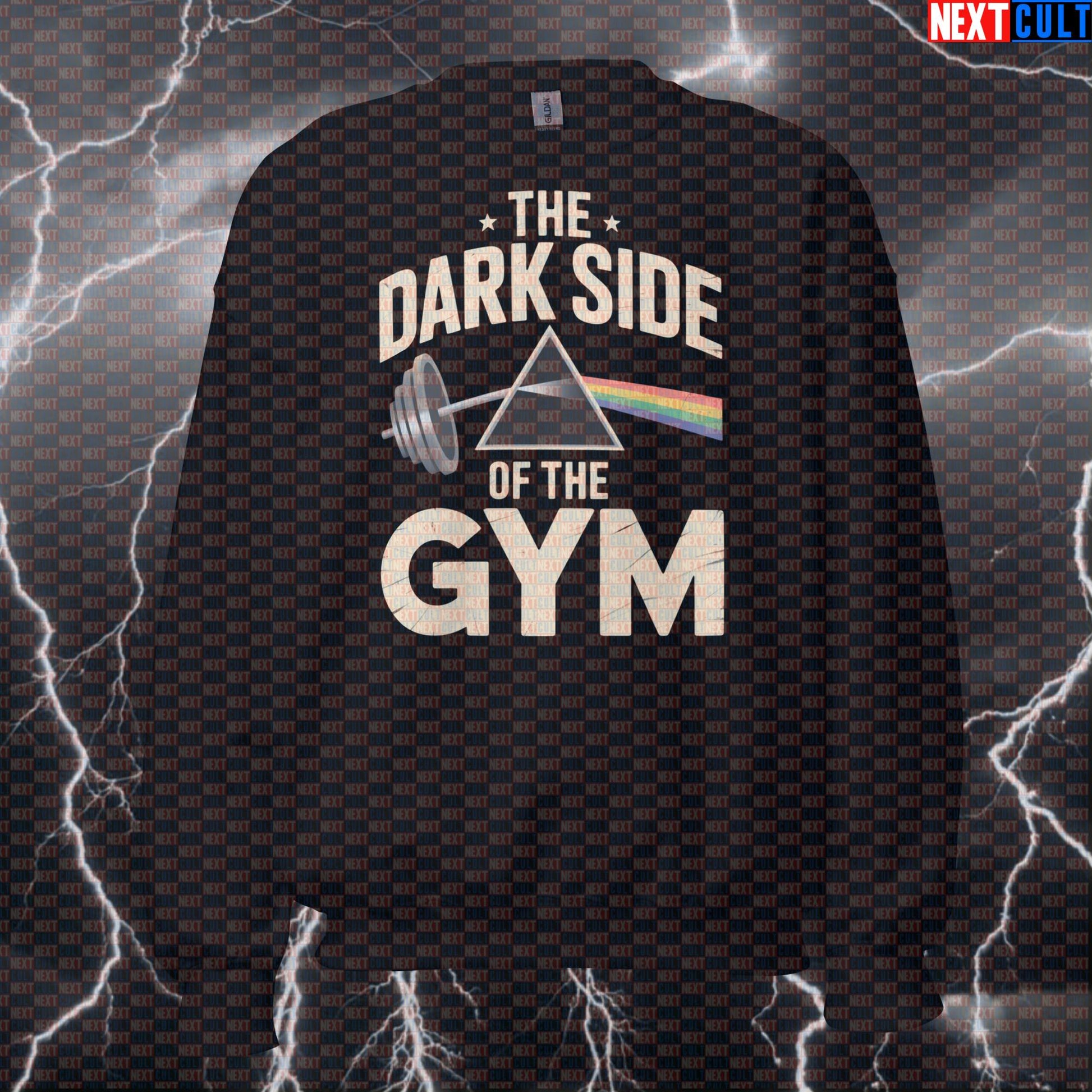 The Dark Side Of The Gym Funny Pink Floyd Meme Sweatshirt - Gymbro Pullover Jumper Pump Cover Sweatshirts Bodybuilding Fitness Gym Pink Floyd Powerlifting Pump Cover Rock Music Workout Next Cult Brand
