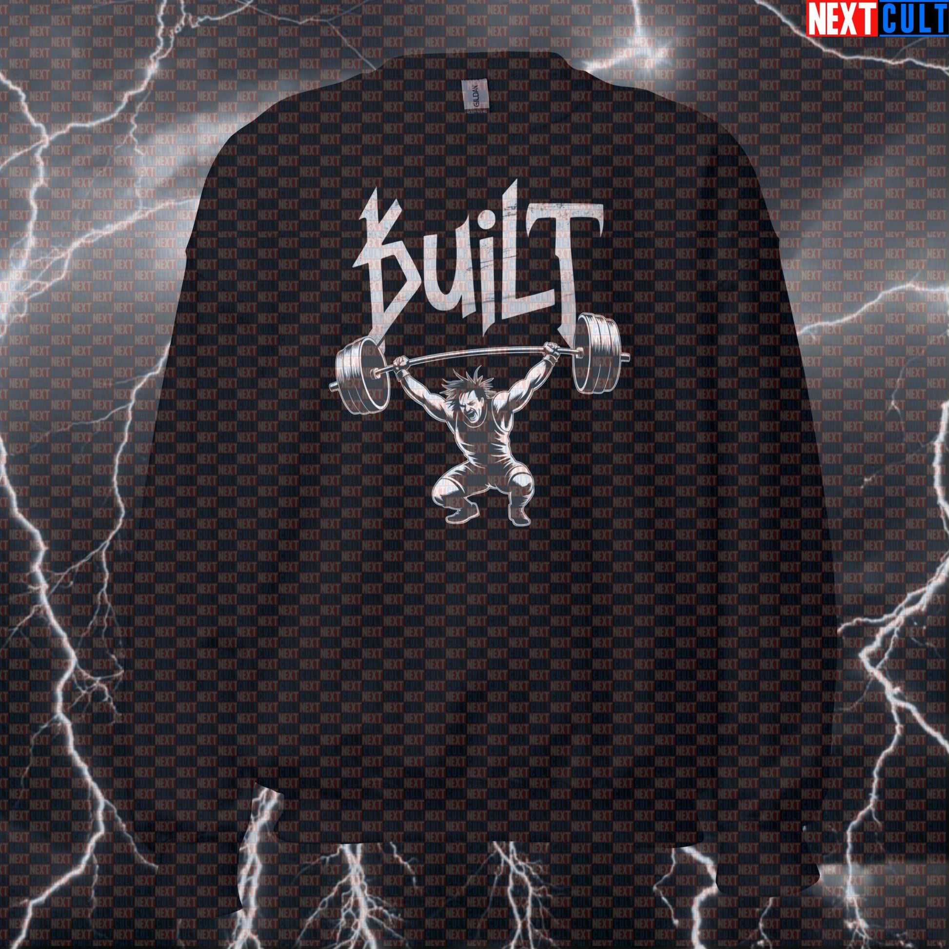 Built For The Gym Funny Korn Sweatshirt - Metal Weightlifting Meme Jumper Pullover Pump Cover Sweatshirts Bodybuilding Fitness Gym Korn Powerlifting Pump Cover Rock Music Workout Next Cult Brand