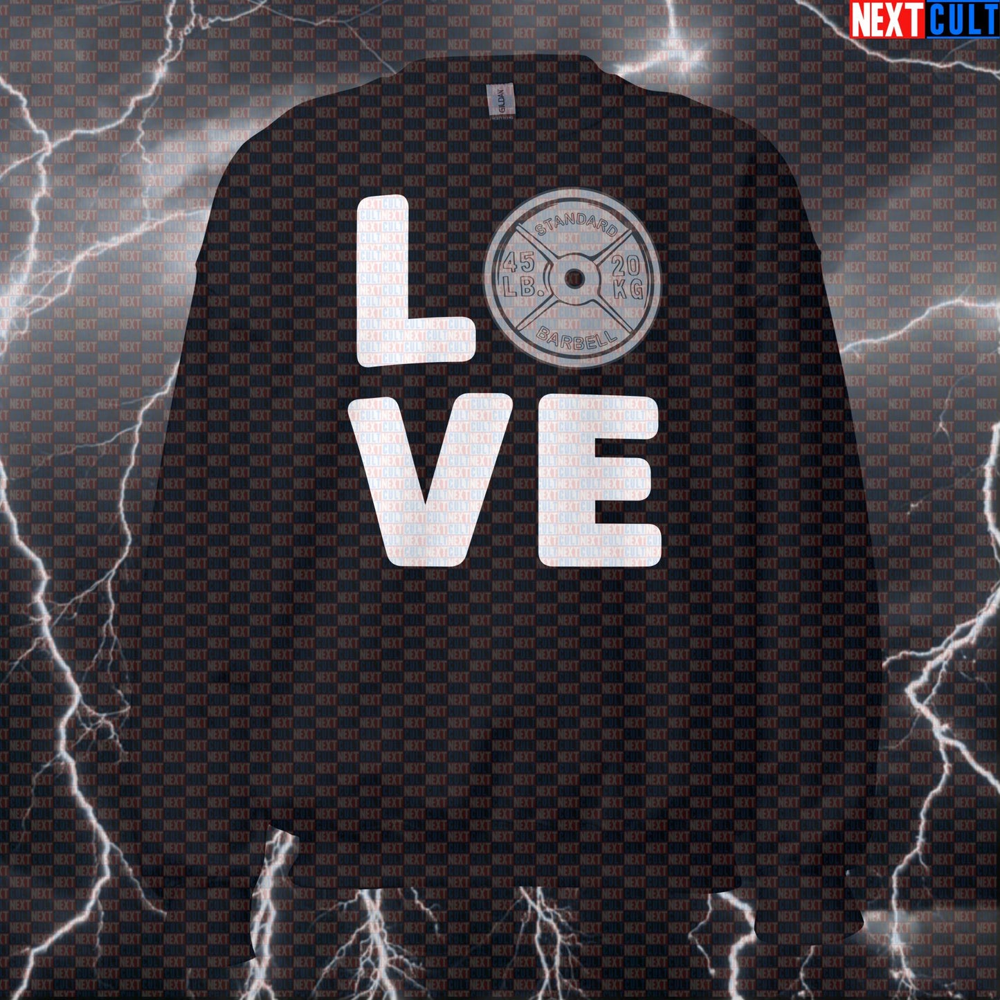 I Love Weights Funny Valentine's Day Gym Sweatshirt - Gym Lover Workout Jumper Pump Cover Pullover Sweatshirts Bodybuilding Fitness Gym Powerlifting Pump Cover Valentine's Day Workout Next Cult Brand