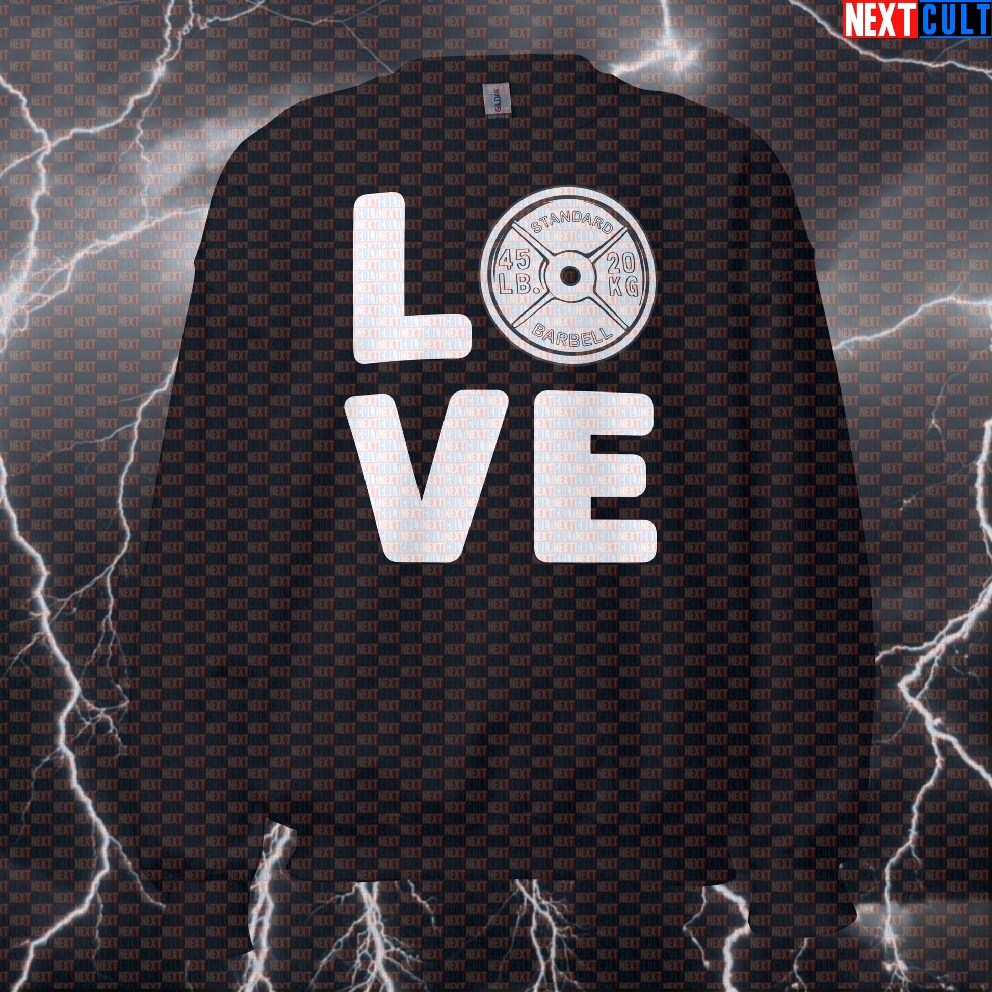 I Love Gym Valentine's Day Funny Gym Sweatshirt - Gym Lover Meme Pump Cover Jumper Crewneck Pullover Sweatshirts Bodybuilding Fitness Gym Powerlifting Pump Cover Valentine's Day Workout Next Cult Brand