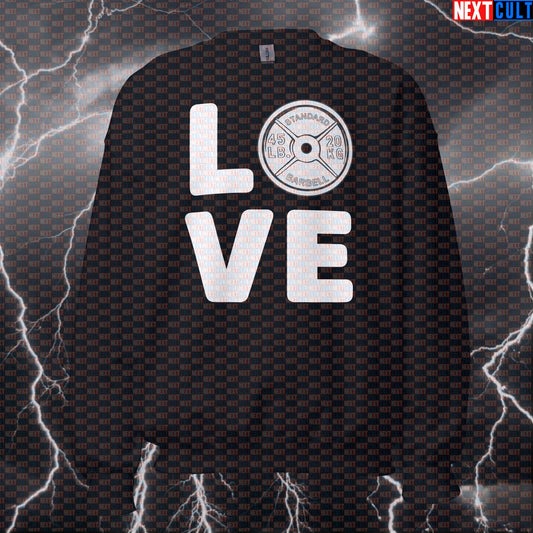 I Love Gym Valentine's Day Funny Gym Sweatshirt - Gym Lover Meme Pump Cover Jumper Crewneck Pullover Sweatshirts Bodybuilding Fitness Gym Powerlifting Pump Cover Valentine's Day Workout Next Cult Brand