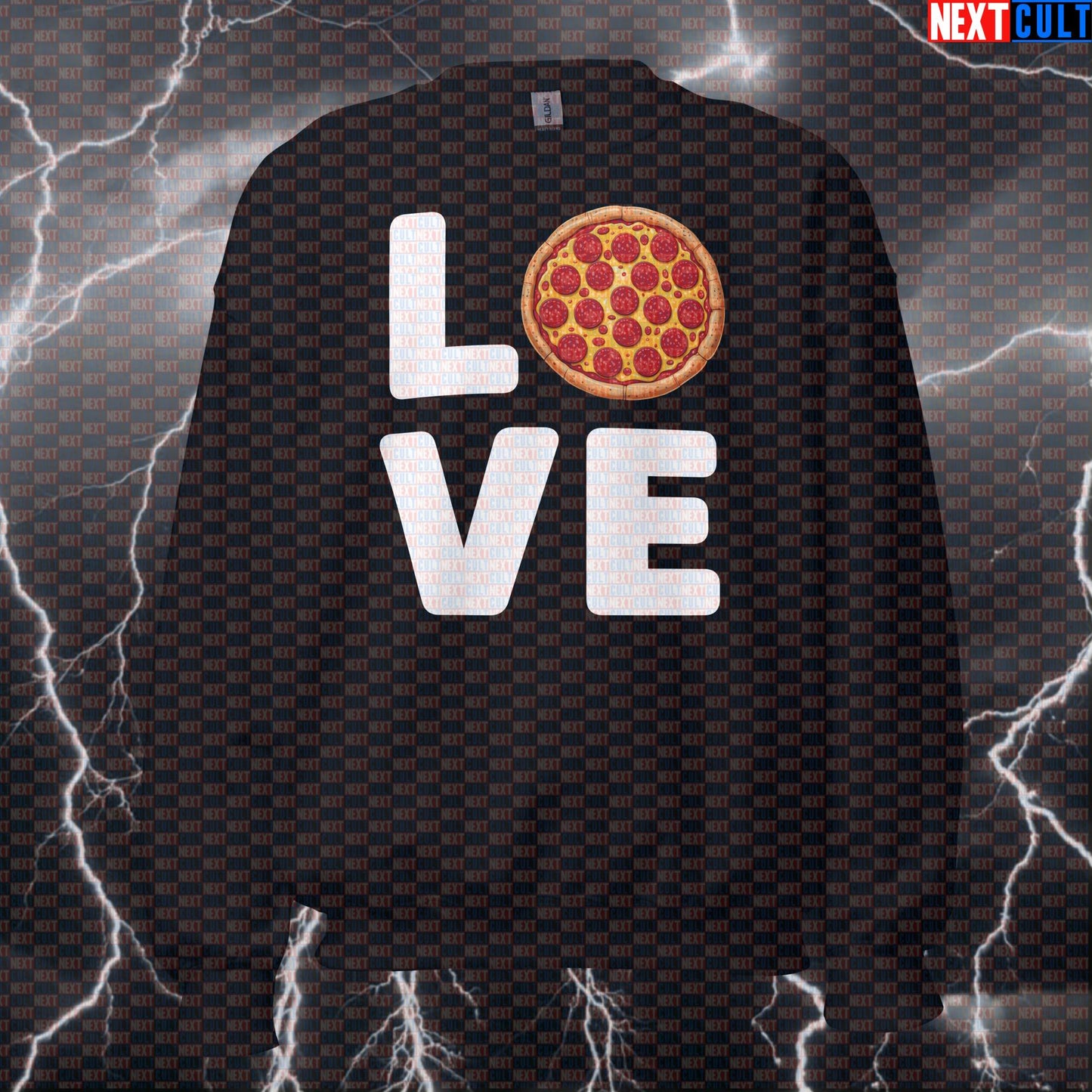 I Love Pizza Funny Gym Sweatshirt | Pizza Lifting Valentine's Day Pump Cover Jumper Pullover Sweatshirts Bodybuilding Bulking Fast Food Fitness Gym Pizza Pump Cover Valentine's Day Workout Next Cult Brand