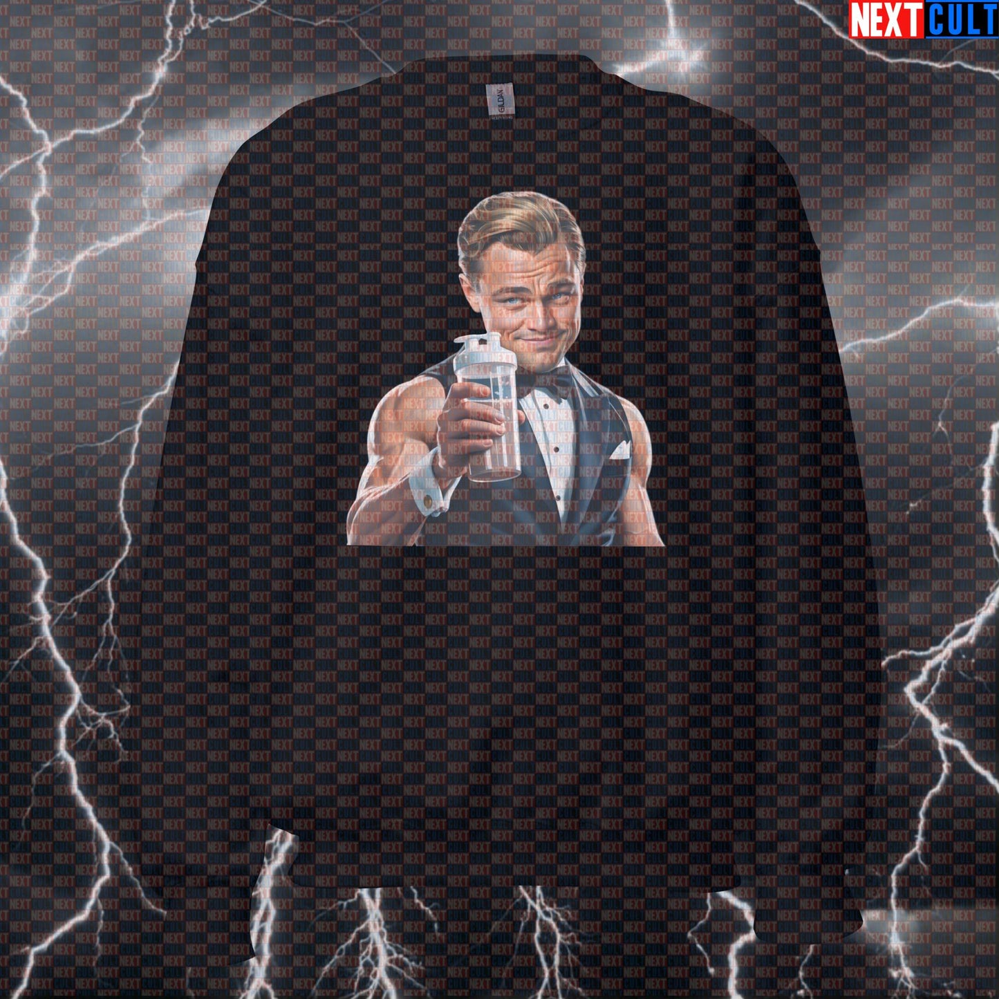 Cheersing Protein Shakes Funny Gym Sweatshirt | Swole DiCaprio Great Gatsby Pullover Sweatshirts Bodybuilding Fast Food Films Fitness Gym Leonardo DiCaprio Pump Cover Workout Next Cult Brand