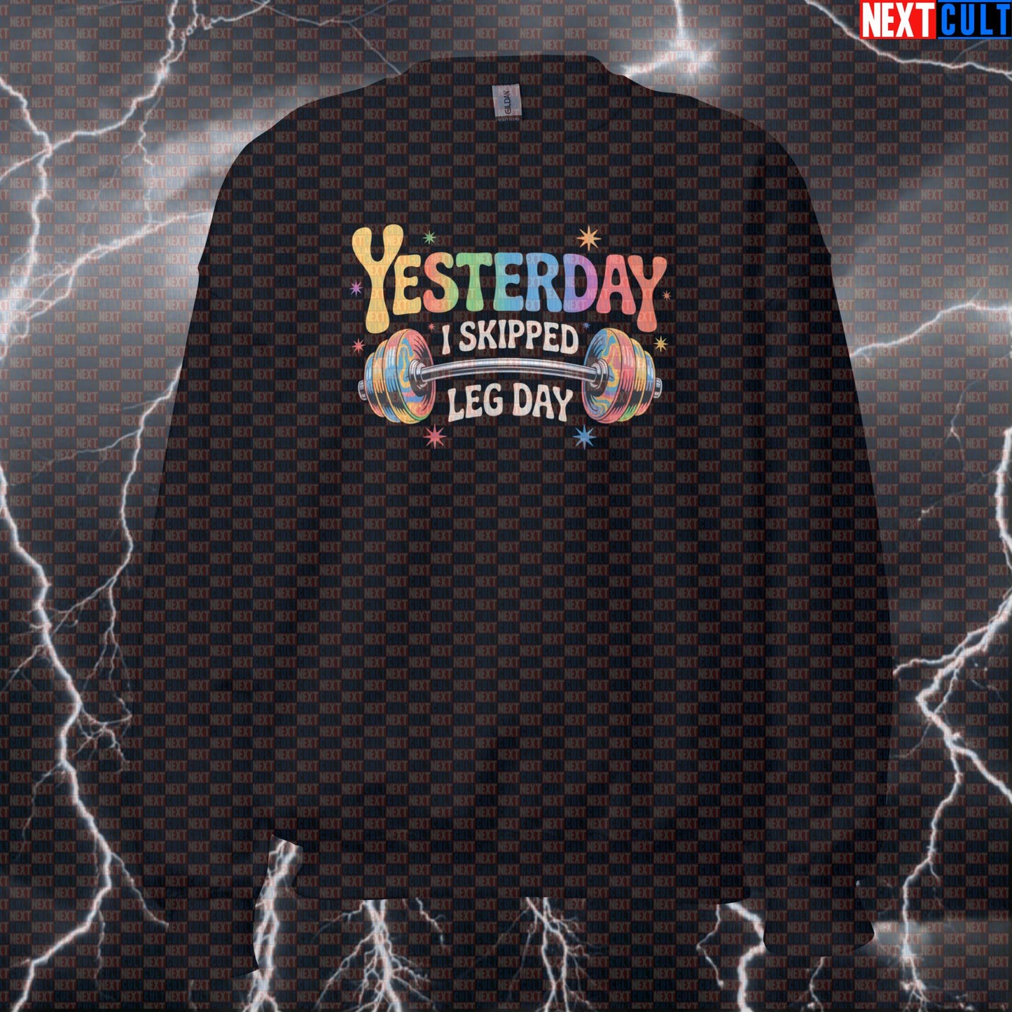 Yesterday I Skipped Leg Day Funny Gym Sweatshirt - Beatles Music Meme Jumper Crewneck Pump Cover Pullover Bodybuilding Fitness Gym Leg Day Powerlifting Pump Cover Rock Music The Beatles Workout Next Cult Brand