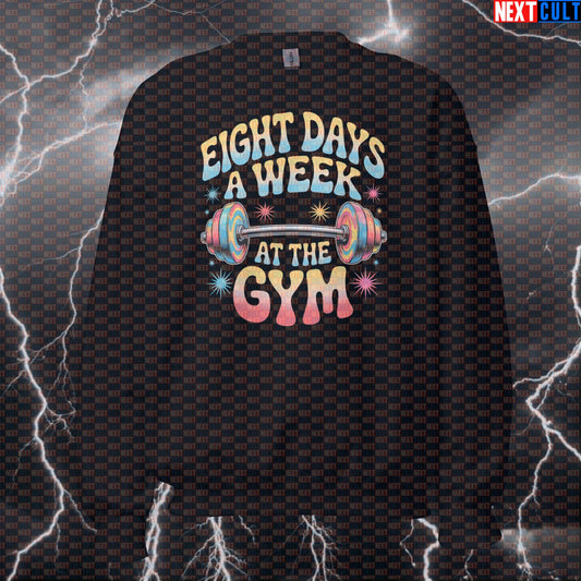 Eight Days A Week At The Gym Sweatshirt - Beatles Gym Meme Pullover Jumper Pump Cover For Lifters Sweatshirts Bodybuilding Fitness Gym Powerlifting Pump Cover Rock Music The Beatles Workout Next Cult Brand