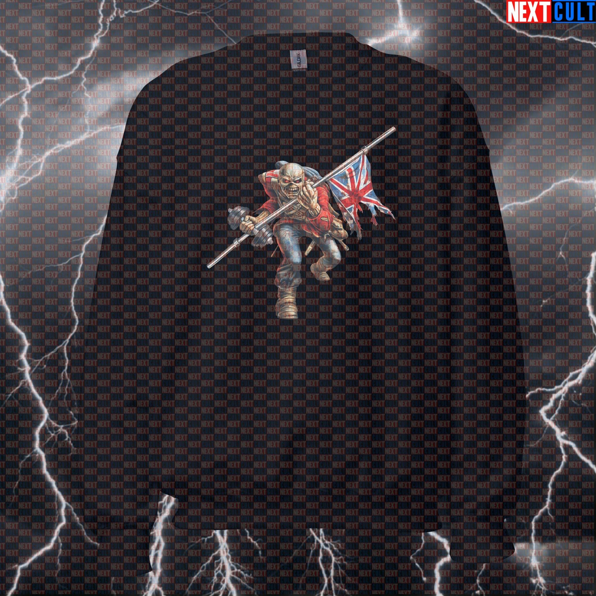 Gym Trooper “Trooper Eddie Heavy Metal Parody” Funny Workout Sweatshirt for Rock-Loving Lifters & Powerlifting Gains Sweatshirts Next Cult Brand