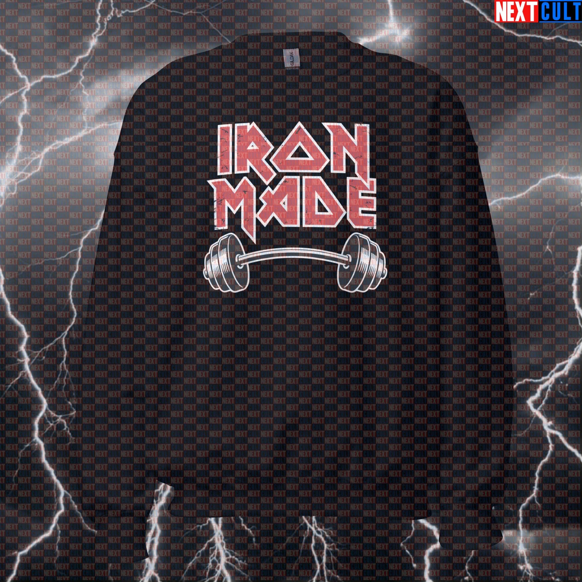 Iron Maiden Heavy Metal Gym Sweatshirt Pullover Crewneck Funny Gym Sweatshirt Top Made for Lifting Gains and Workout Vibes Sweatshirts Fitness Gym Iron Maiden Powerlifting Pump Cover Rock Music Workout Next Cult Brand