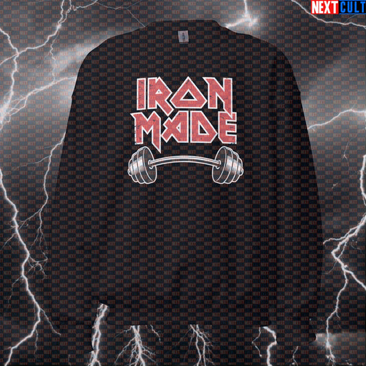 Iron Maiden Heavy Metal Gym Sweatshirt Pullover Crewneck Funny Gym Sweatshirt Top Made for Lifting Gains and Workout Vibes Sweatshirts Fitness Gym Iron Maiden Powerlifting Pump Cover Rock Music Workout Next Cult Brand
