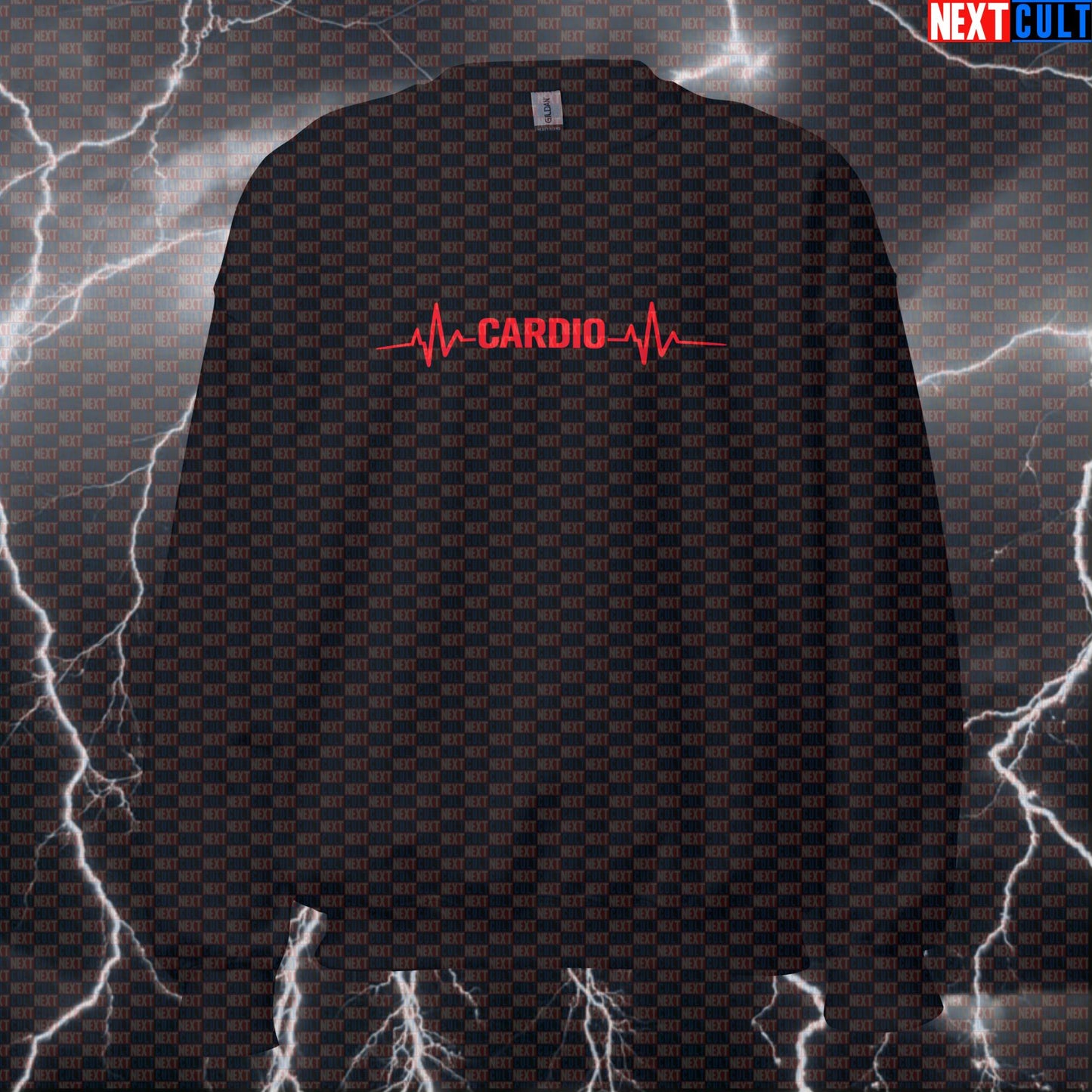 Cardio Heartbeat Funny Gym Sweatshirt for Runners, Cyclists, and Cardio Lover Fitness Memes Sweatshirts Cardio Fitness Gym Pump Cover Workout Next Cult Brand