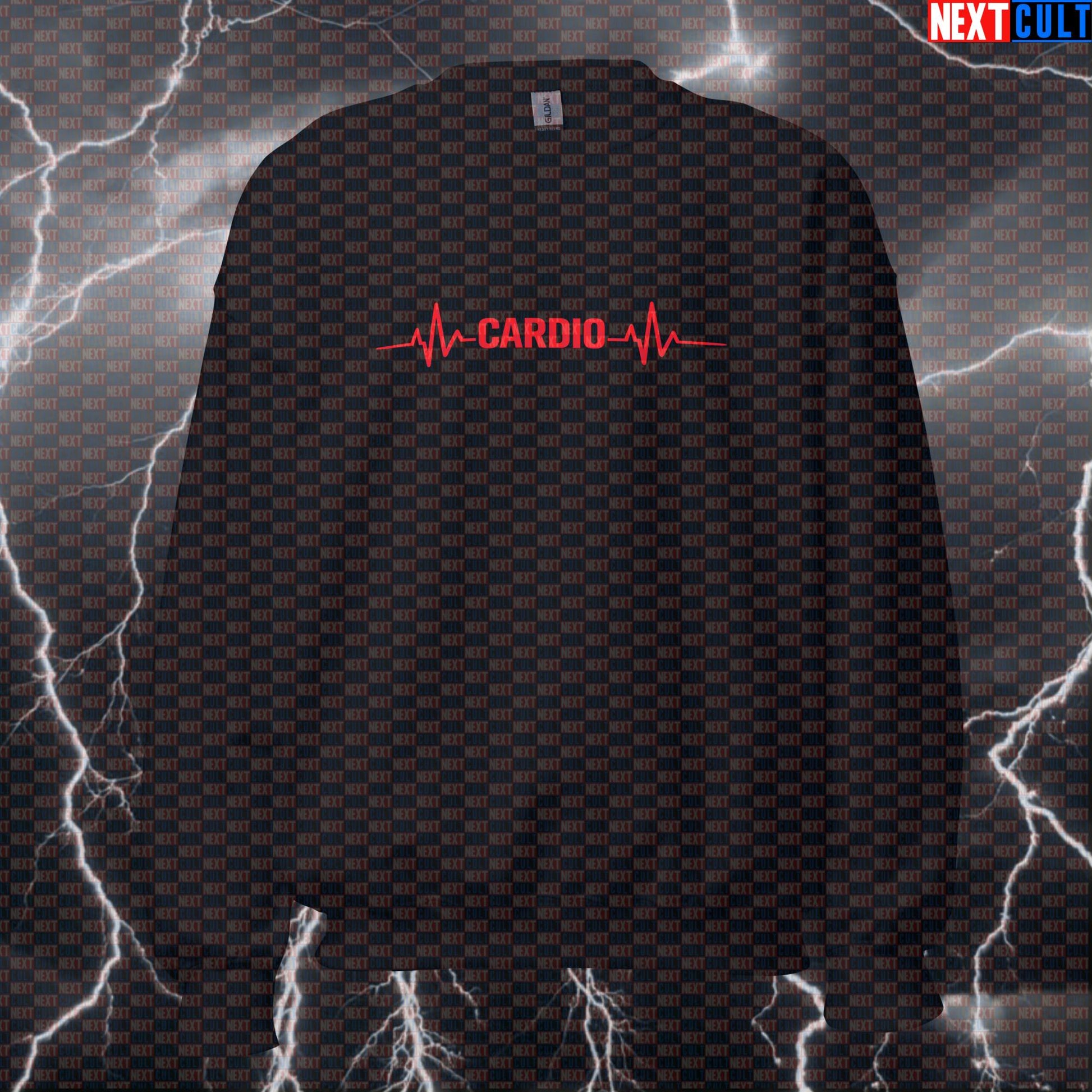 Cardio Heartbeat Funny Gym Sweatshirt for Runners, Cyclists, and Cardio Lover Fitness Memes Sweatshirts Cardio Fitness Gym Pump Cover Workout Next Cult Brand