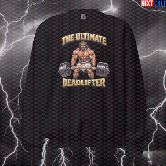 The Ultimate Deadlifter Jesus Christ Funny Gym Sweatshirt – Deadlifts Workout Fitness Lifting Bodybuilding Powerlifting Meme Crewneck Bodybuilding Easter Fitness Gym Jesus Leg Day Powerlifting Pump Cover Workout Next Cult Brand