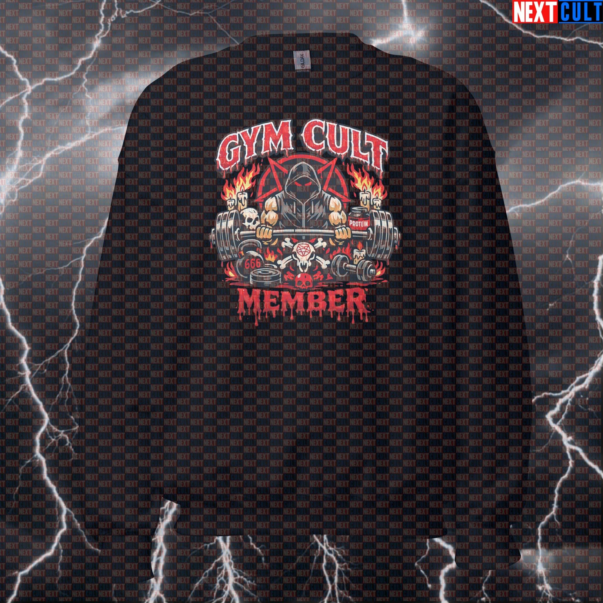 Gym Cult Member Funny Gym Sweatshirt Occult Lifting Meme – Bodybuilding Powerlifting Workout Crewneck Gym Sweatshirt Sweatshirts Next Cult Brand