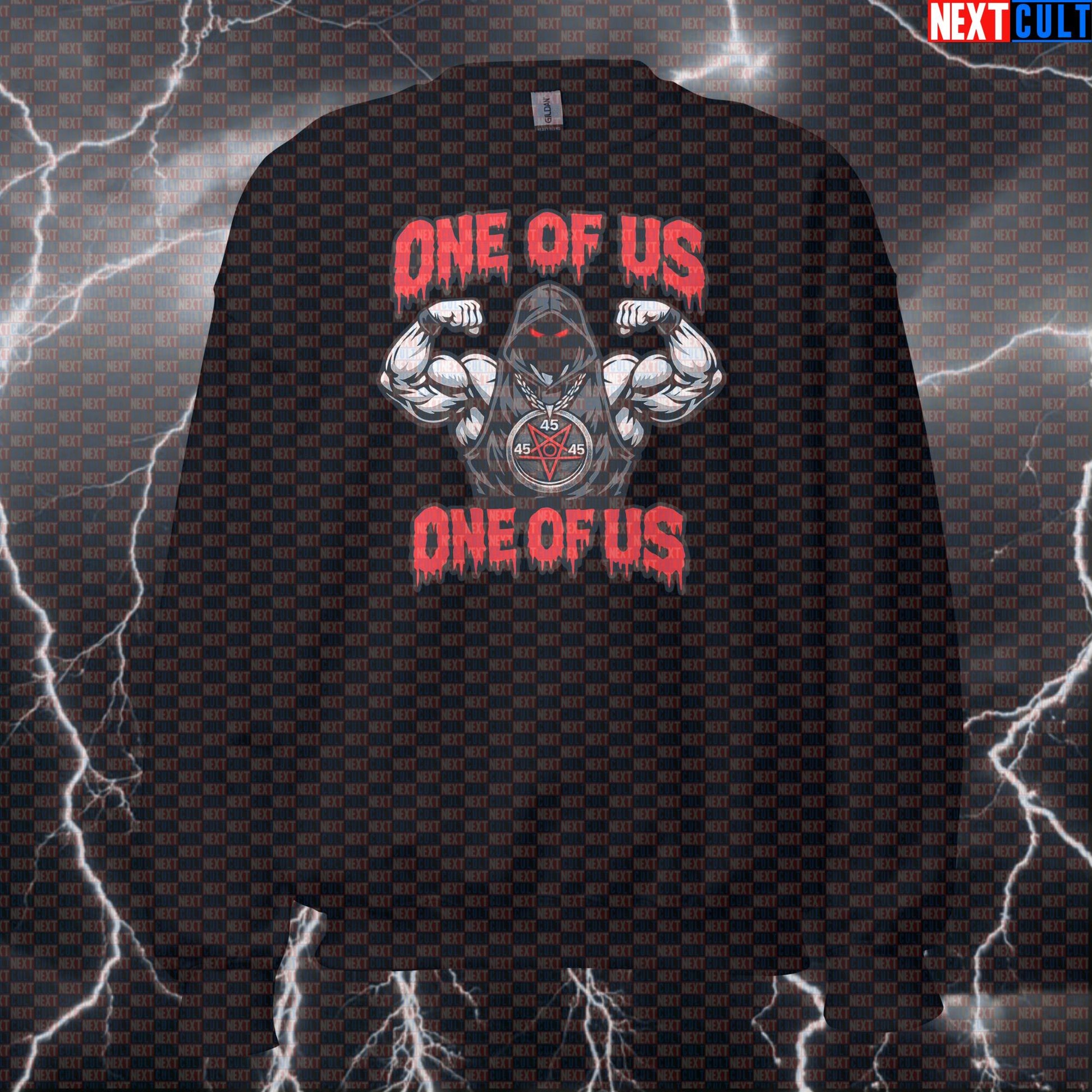 One of Us One of Us Gym Cult Member Funny Gym Sweatshirt Meme Bodybuilding Powerlifting Workout Crewneck Sweatshirts Next Cult Brand