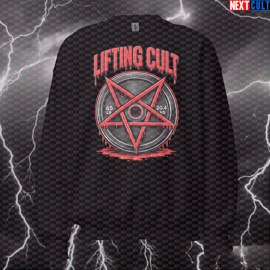 Lifting Cult Funny Gym Sweatshirt Meme Bodybuilding Powerlifting Workout Crewneck Gym Sweatshirt Sweatshirts Next Cult Brand