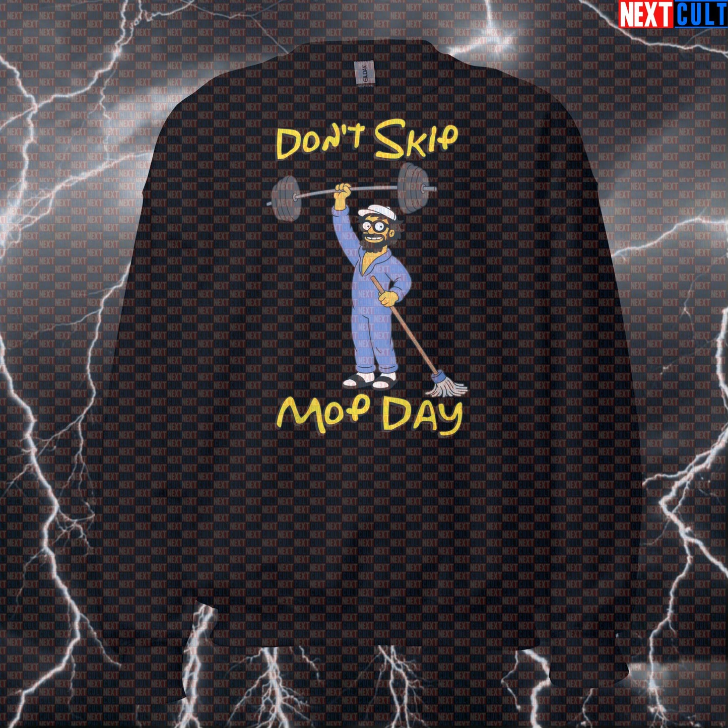 Don’t Skip Mop Day Anatoly Funny Gym Sweatshirt Crewneck Pump Cover Pullover Sweater for Lifters Gymbros Fans Sweatshirts Next Cult Brand
