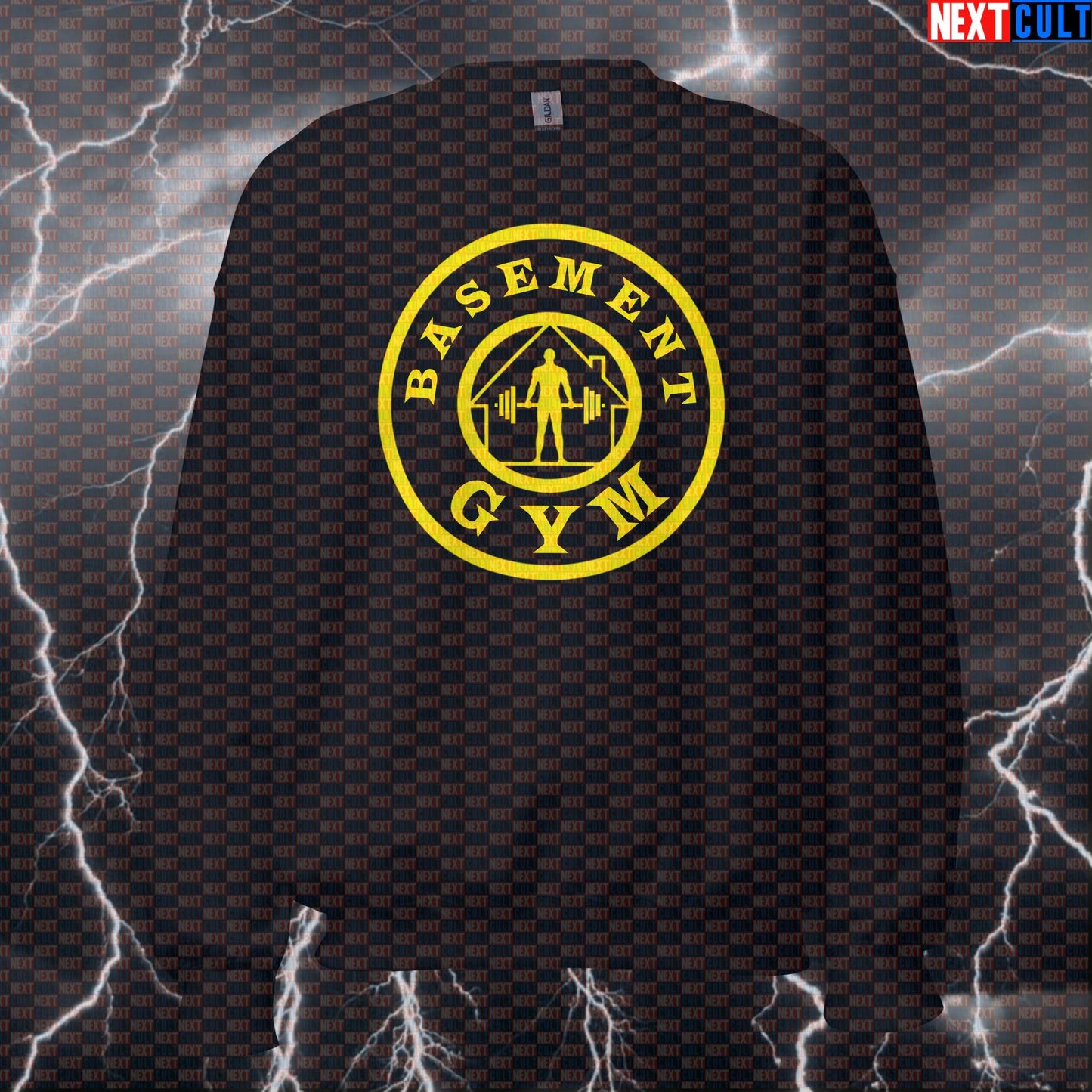 Basement Gym Funny Gym Sweatshirt Crewneck Pump Cover Pullover Sweater for Home Gym Lifters Gymbros Sweatshirts Next Cult Brand