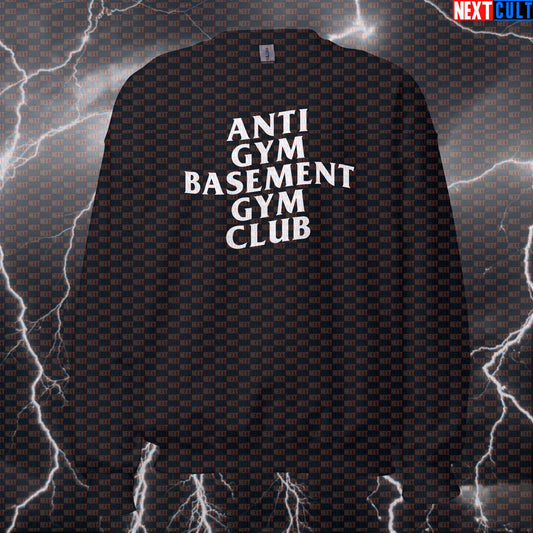Basement Gym Club Funny Gym Sweatshirt Crewneck Pump Cover Pullover Sweater for Lifters Basement Gym Bros Sweatshirts Next Cult Brand