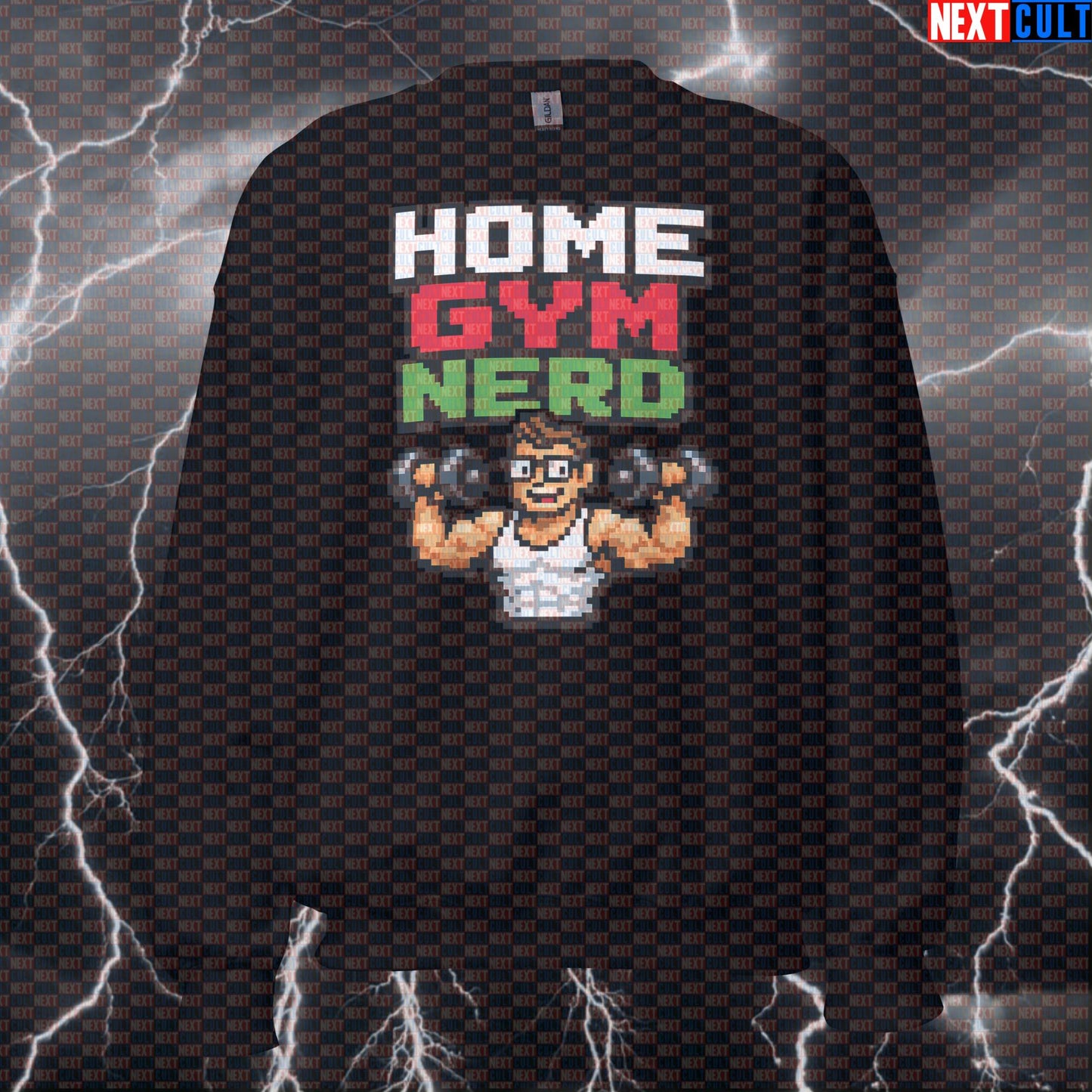 Home Gym Nerd Funny Gym Sweatshirt Garage Gym Basement Gym Meme Crewneck Workout Sweatshirt Bodybuilding Powerlifting Sweatshirts Next Cult Brand