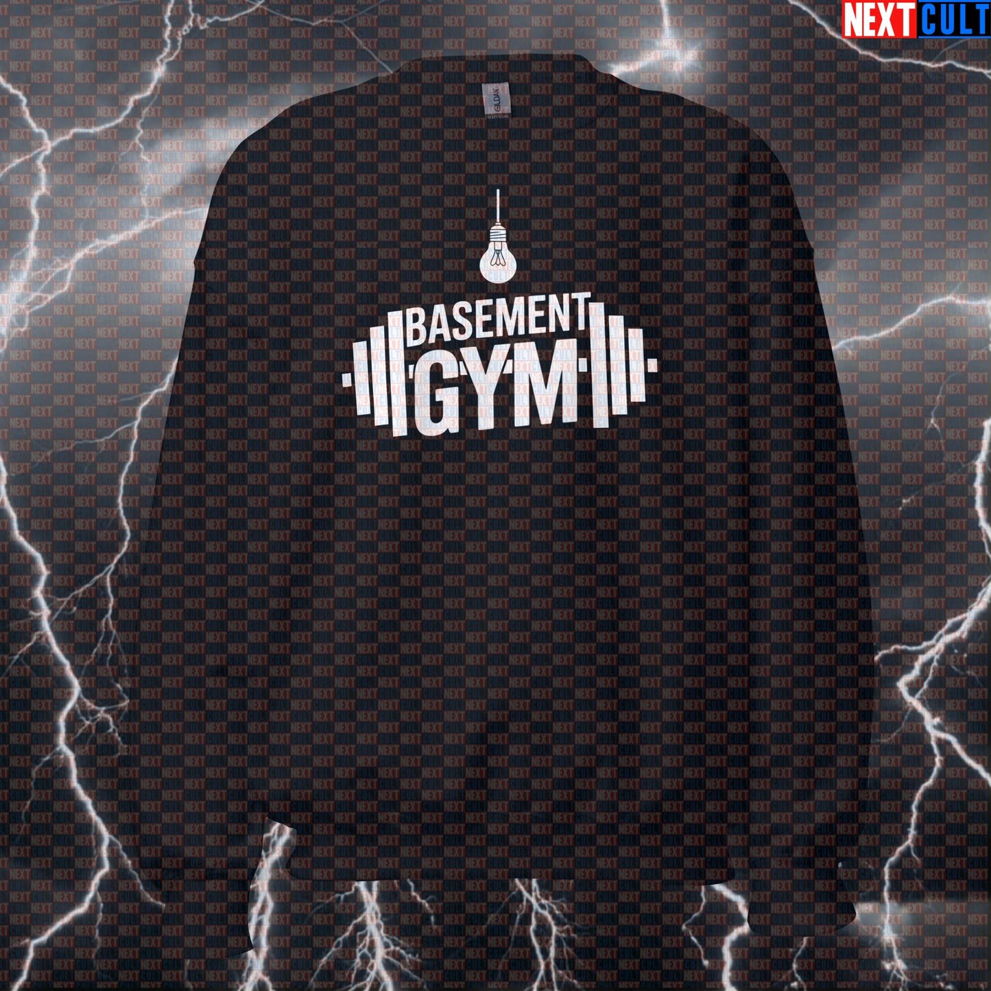 Funny Basement Gym Sweatshirt Crewneck Pump Cover Pullover Sweater for Home Gym Lifters Workout Top Gymbros Fitness Gym Home Gym Pump Cover Workout Next Cult Brand