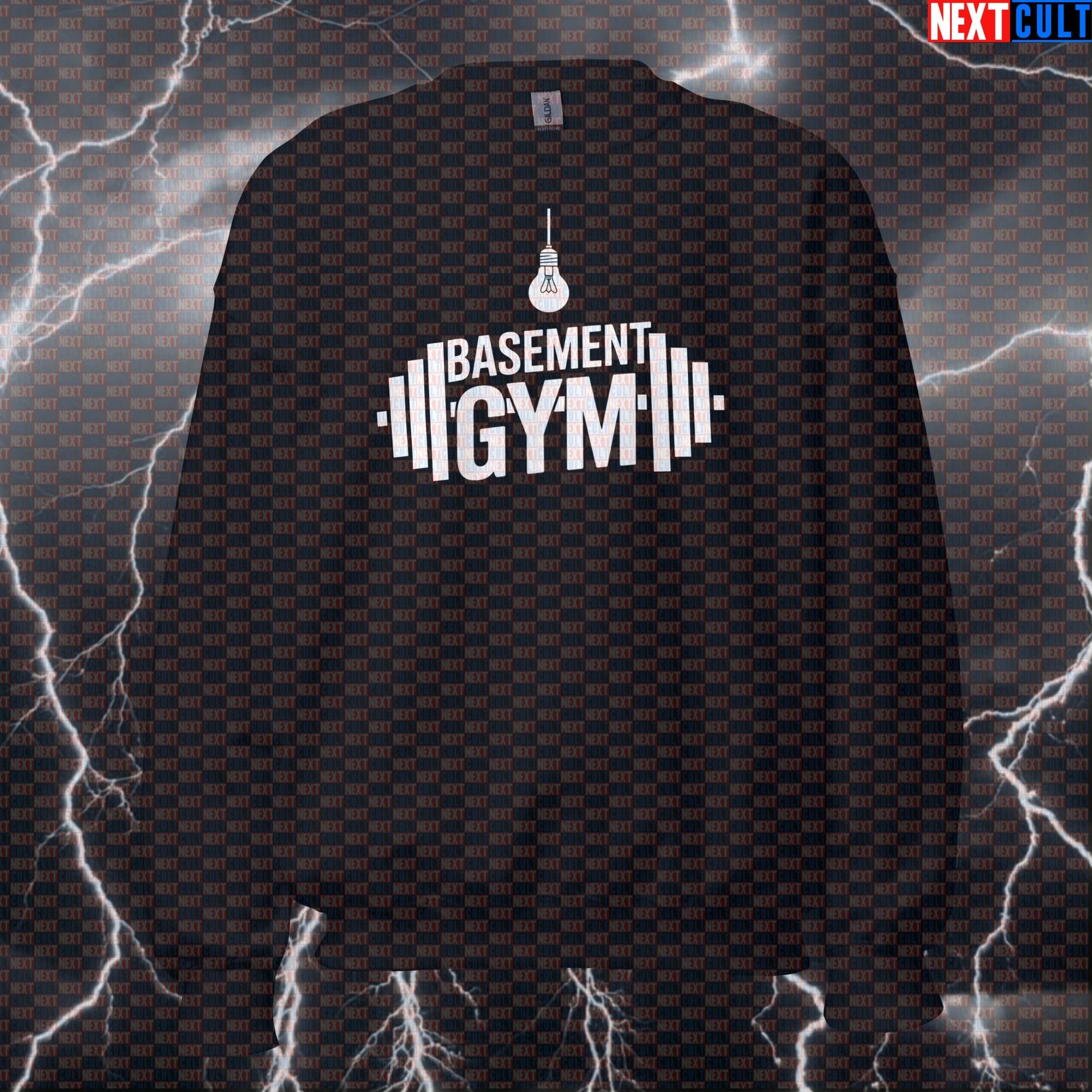 Funny Basement Gym Sweatshirt Crewneck Pump Cover Pullover Sweater for Home Gym Lifters Workout Top Gymbros Fitness Gym Home Gym Pump Cover Workout Next Cult Brand