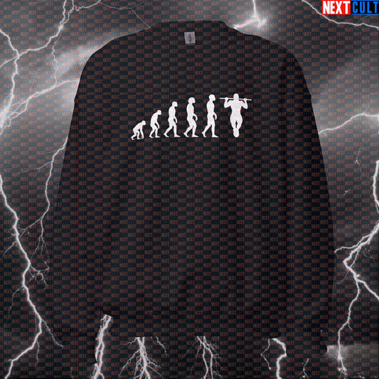 Calisthenics Evolution Funny Gym Sweatshirt Crewneck Pump Cover Pullover Sweater for Pullups Lovers Workout Fans Sweatshirts Next Cult Brand