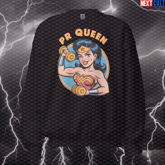PR Queen Wonder Woman Funny Gym Sweatshirt Crewneck Pump Cover Pullover Sweater for PR Chasing Lifters Sweatshirts Next Cult Brand