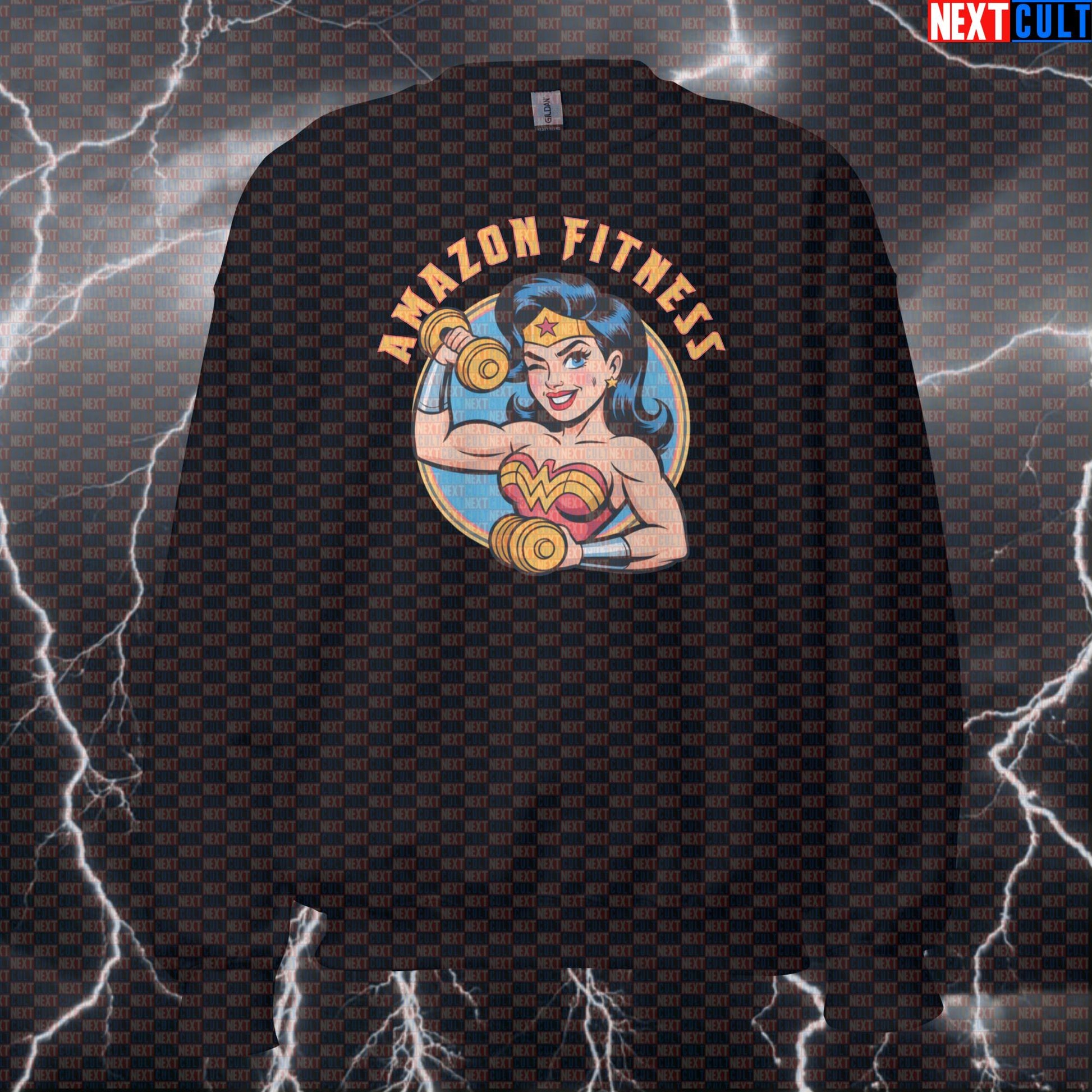 Amazon Fitness Hero Funny Gym Sweatshirt Crewneck Pump Cover Pullover Sweater for Lifters Wonder Woman Fans Sweatshirts Next Cult Brand