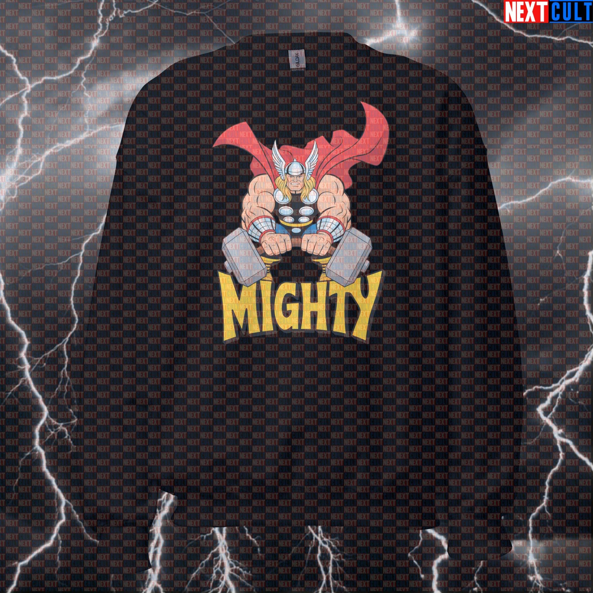 Mighty Thor Gym Hero Funny Gym Sweatshirt Crewneck Pump Cover Pullover Sweater for Lifters Gymbro Workout Sweatshirt Sweatshirts Next Cult Brand