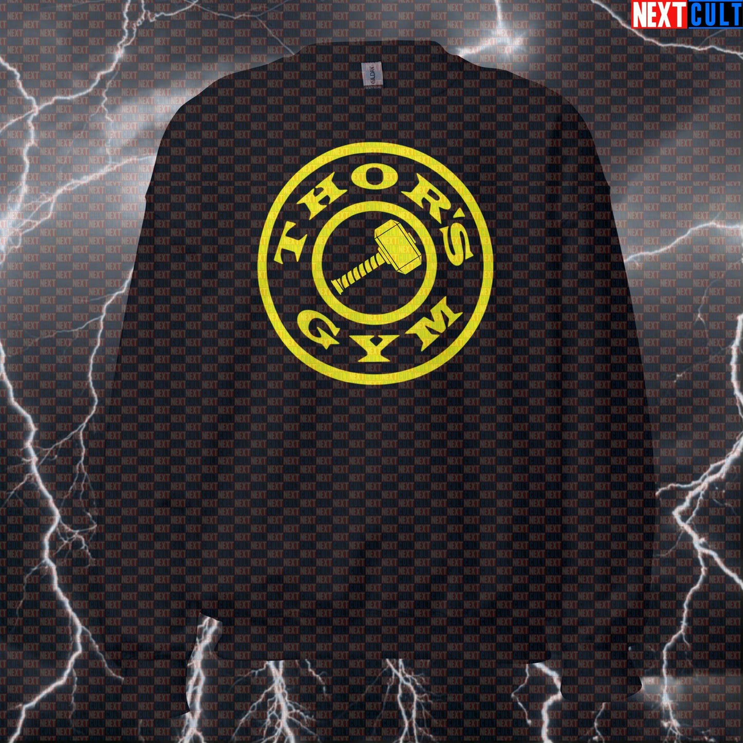 Thor’s Gym Funny Gym Sweatshirt Crewneck Pump Cover Pullover Sweater for Lifters Gym Bros Fitness Meme Lovers Sweatshirts Next Cult Brand