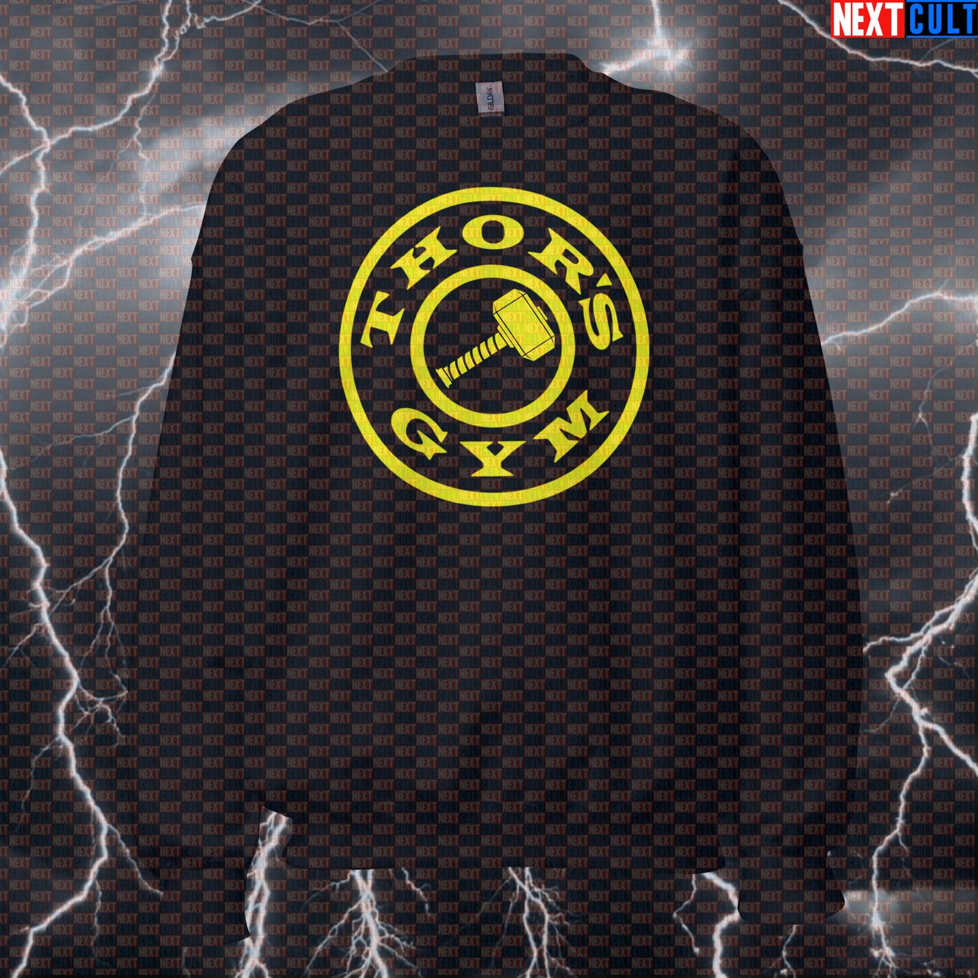Thor’s Gym Funny Gym Sweatshirt Crewneck Pump Cover Pullover Sweater for Lifters Gym Bros Fitness Meme Lovers Sweatshirts Next Cult Brand