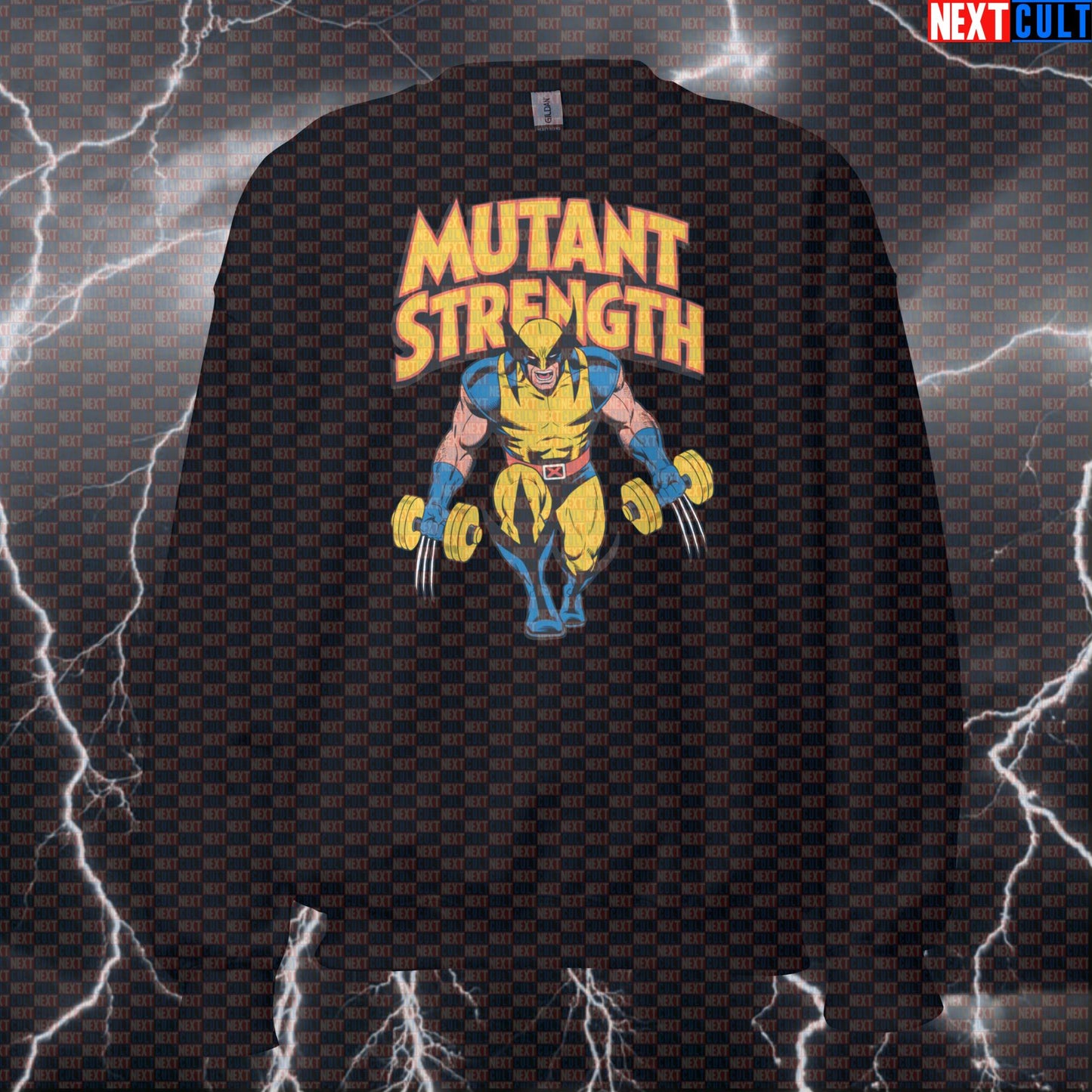 Mutant Strength Wolverine X-Men Funny Gym Sweatshirt Superhero Workout Sweatshirt Bodybuilding Powerlifting Fitness Meme Sweatshirts Next Cult Brand