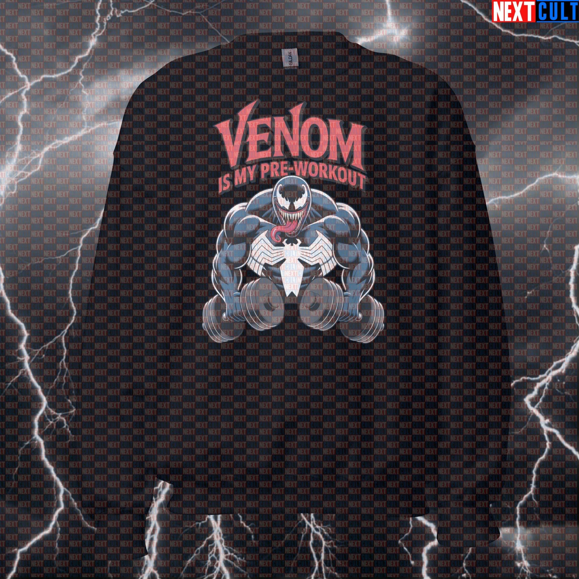 Venom Is My Preworkout Funny Gym Sweatshirt Crewneck Pump Cover Pullover Sweater for Lifters Marvel Venom Workout Fans Sweatshirts Next Cult Brand