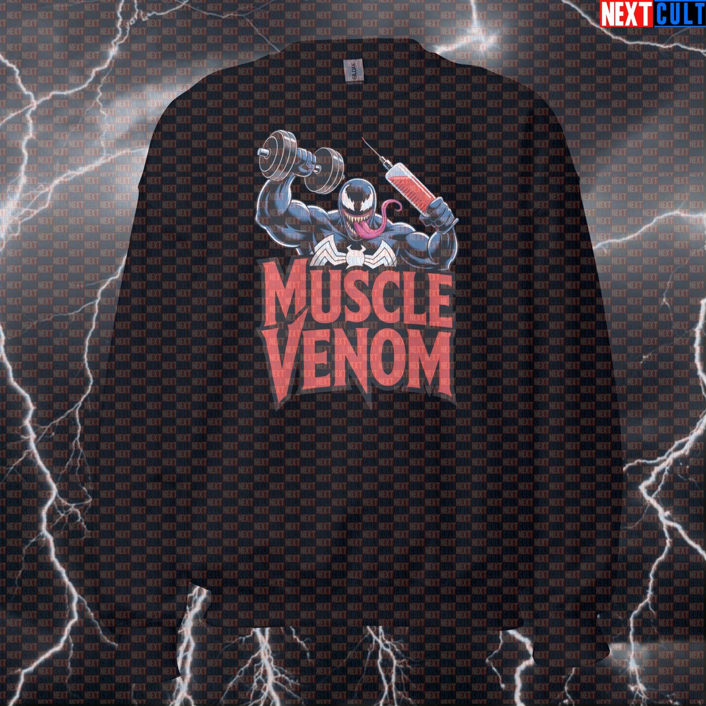 Muscle Venom Not Natty Funny Gym Sweatshirt Crewneck Pump Cover Pullover Sweater for Lifters Gymbros Steroid Meme Sweatshirts Next Cult Brand