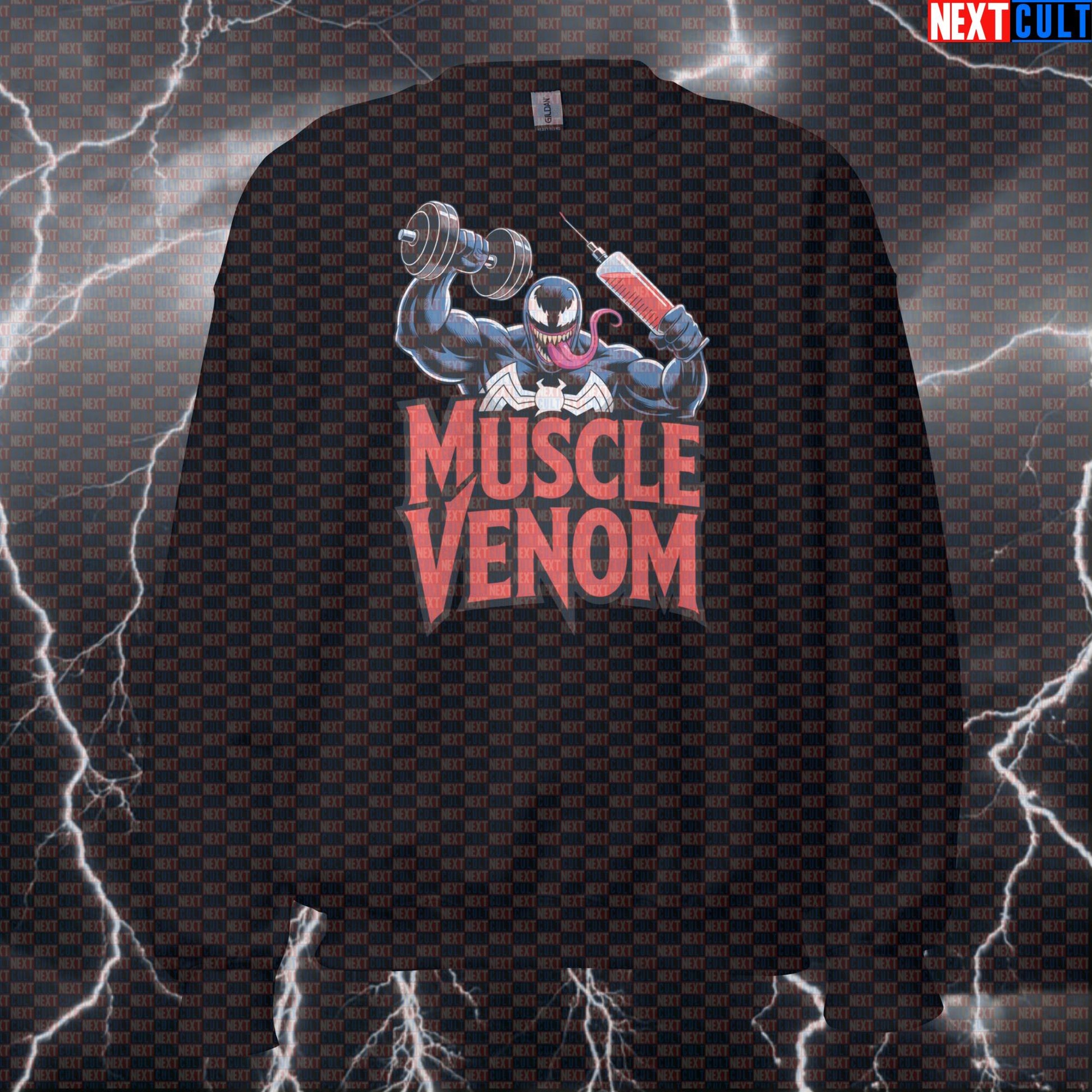 Muscle Venom Not Natty Funny Gym Sweatshirt Crewneck Pump Cover Pullover Sweater for Lifters Gymbros Steroid Meme Sweatshirts Next Cult Brand
