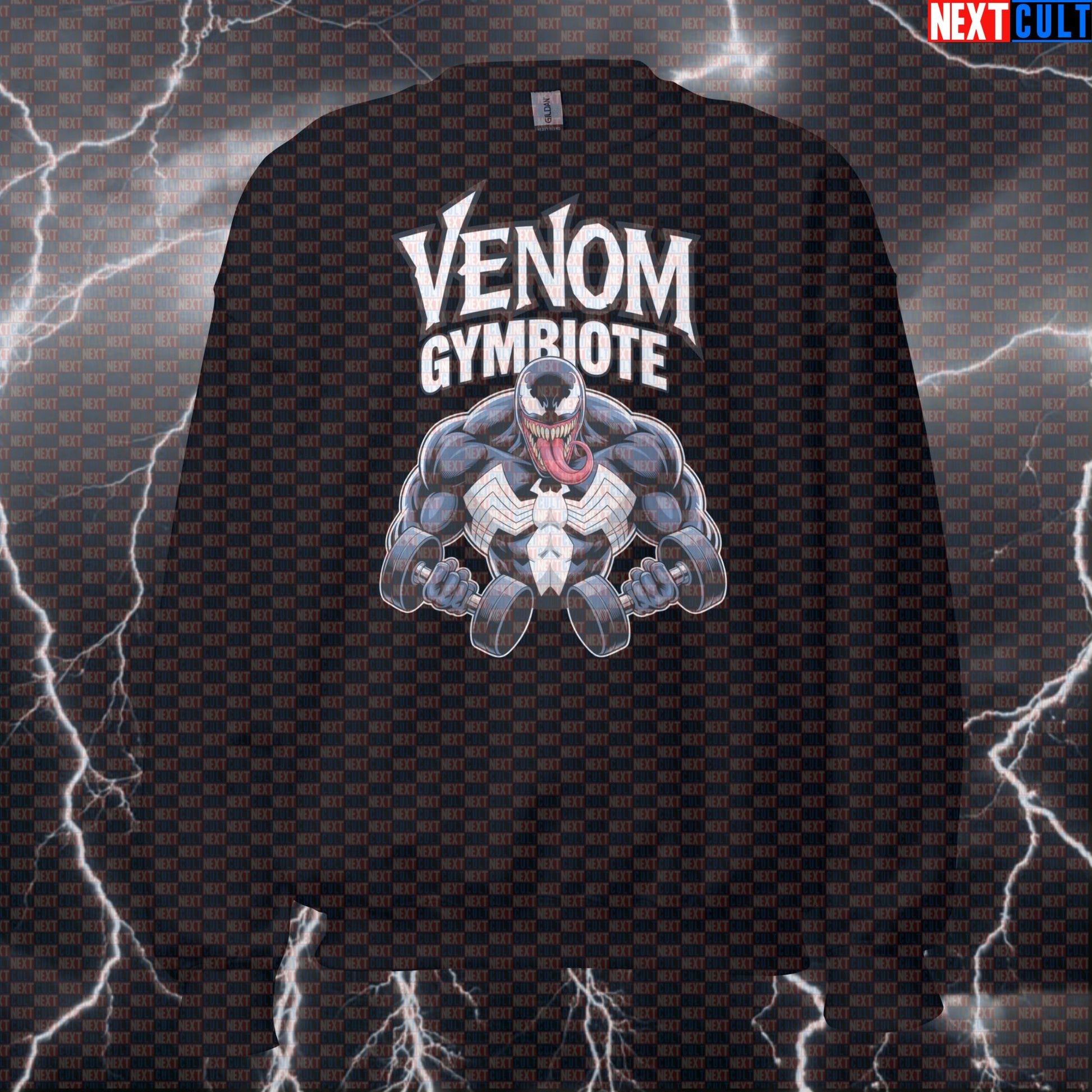 Venom Gymbiote Funny Gym Sweatshirt Crewneck Pump Cover Pullover Sweater for Lifters Gym Bros Comic Workout Fans Sweatshirts Next Cult Brand